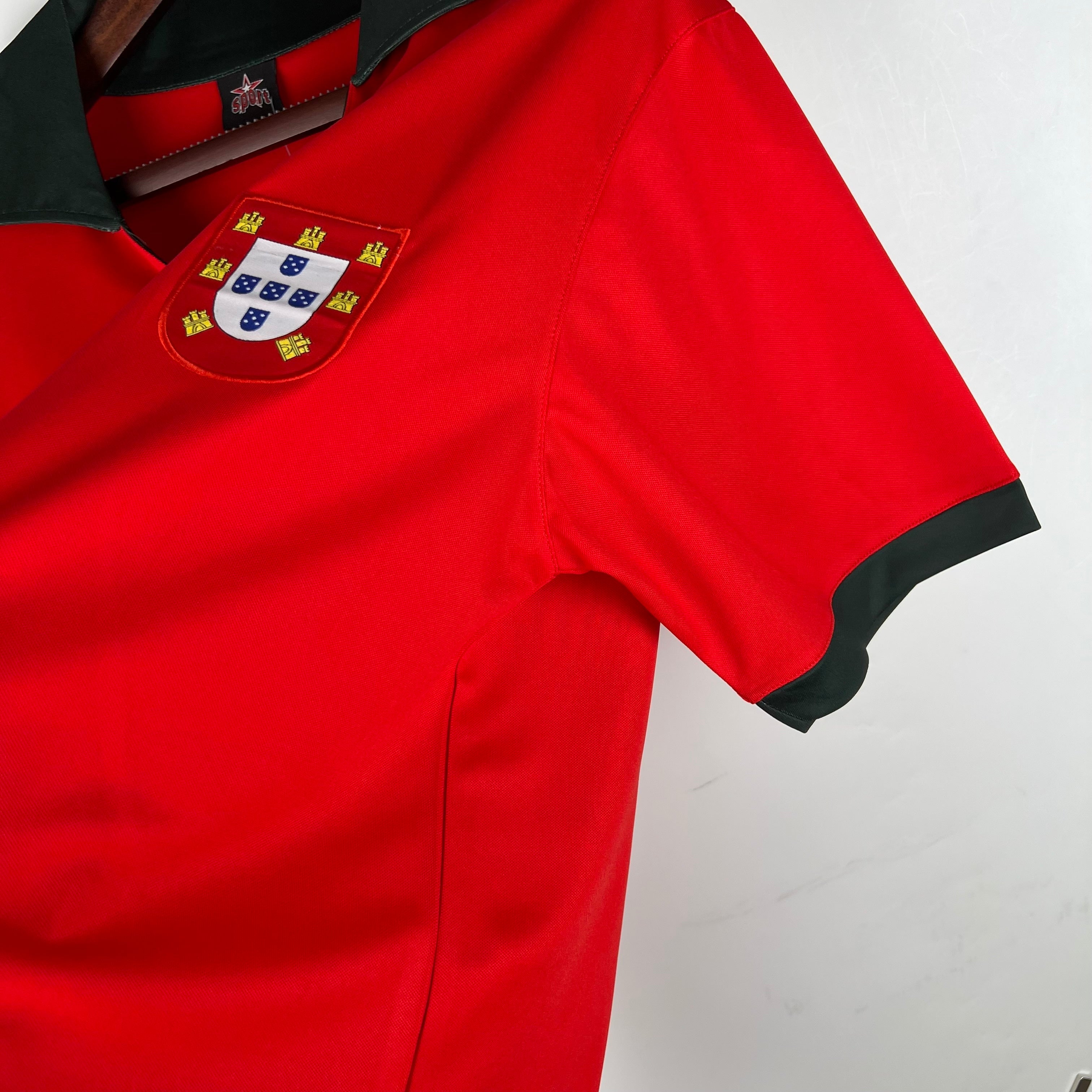 1980s Portugal Retro Football Shirt | Red Green Home