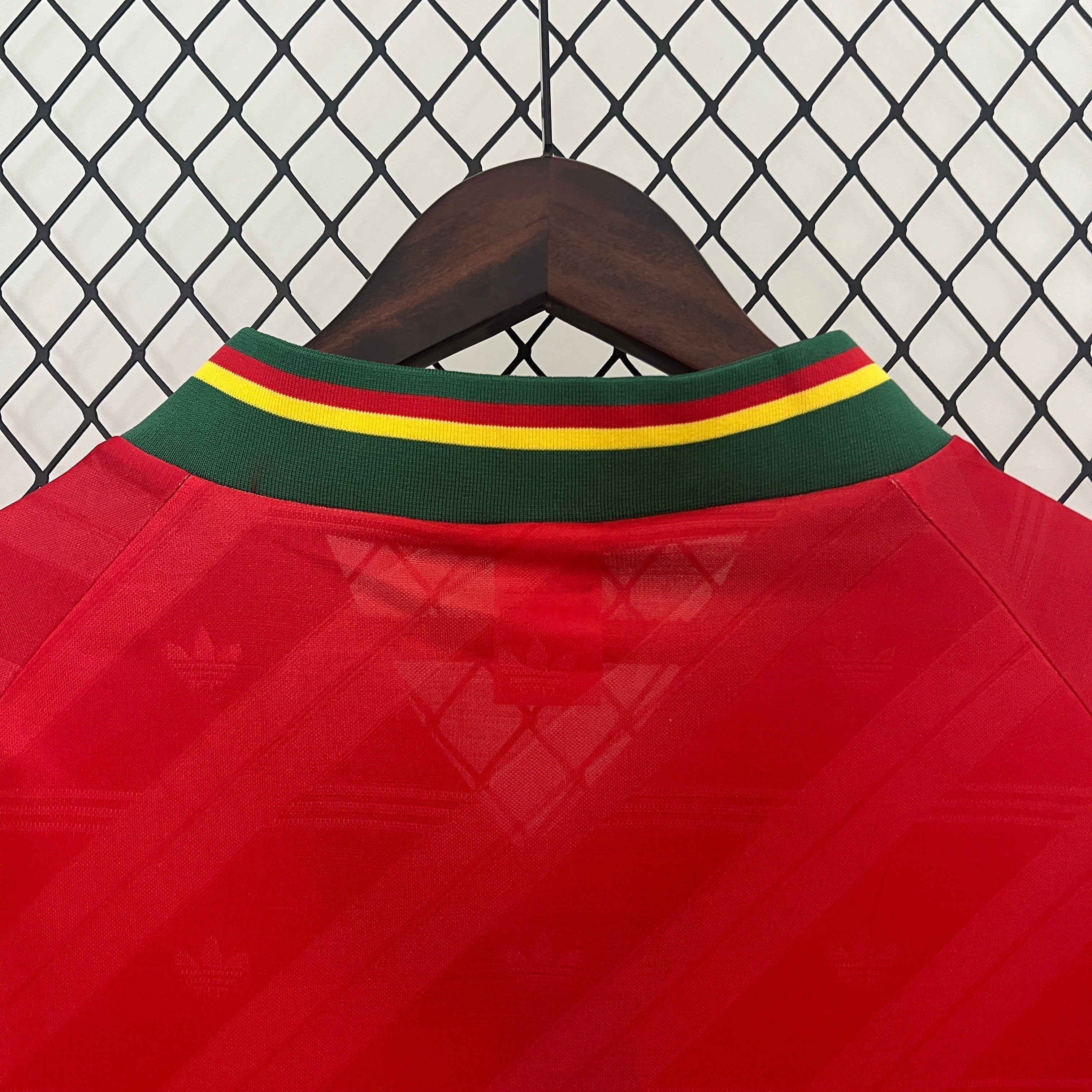 1990s Portugal Retro Football Shirt | Red Green Home