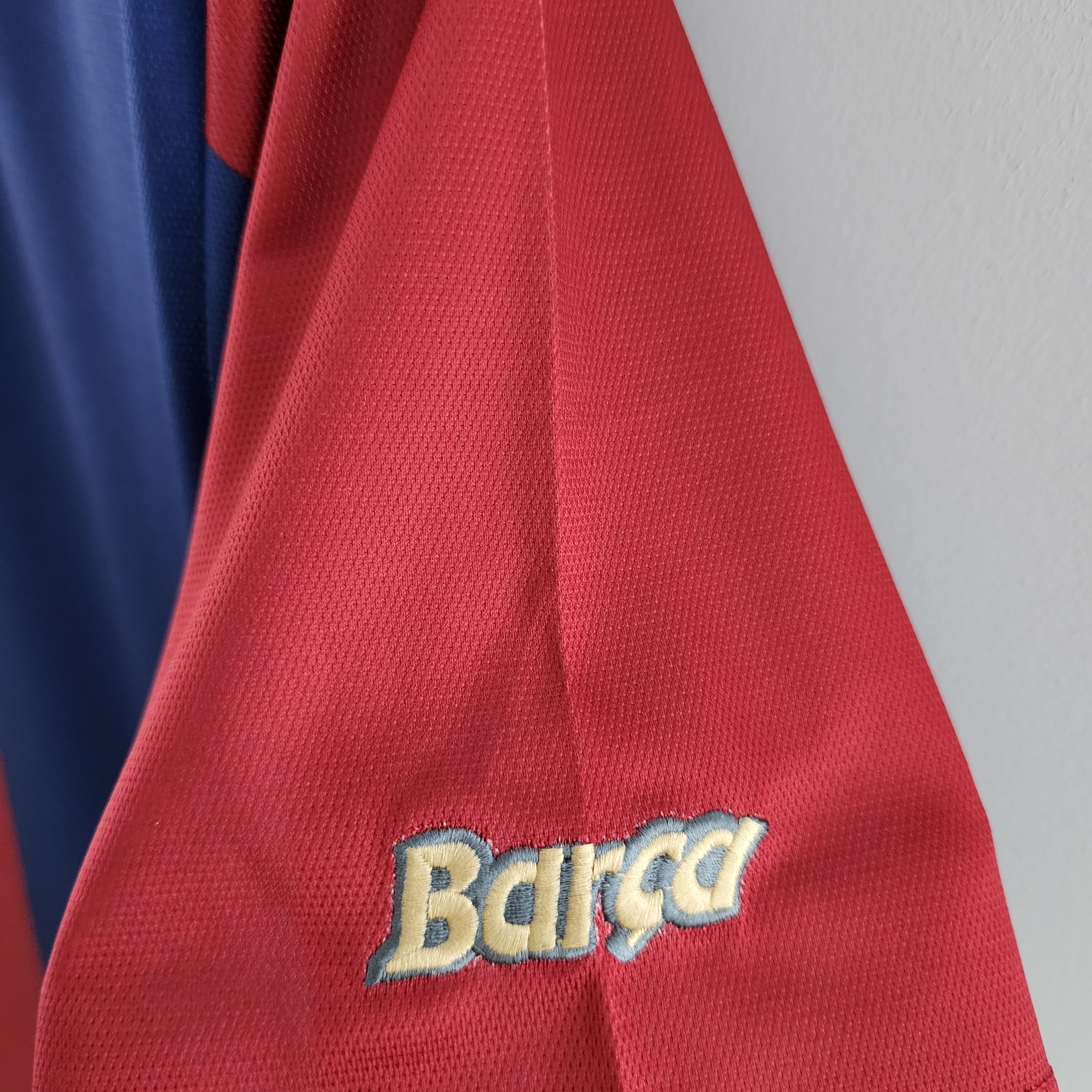 2000s Barcelona Retro Football Shirt | Red Blue Home