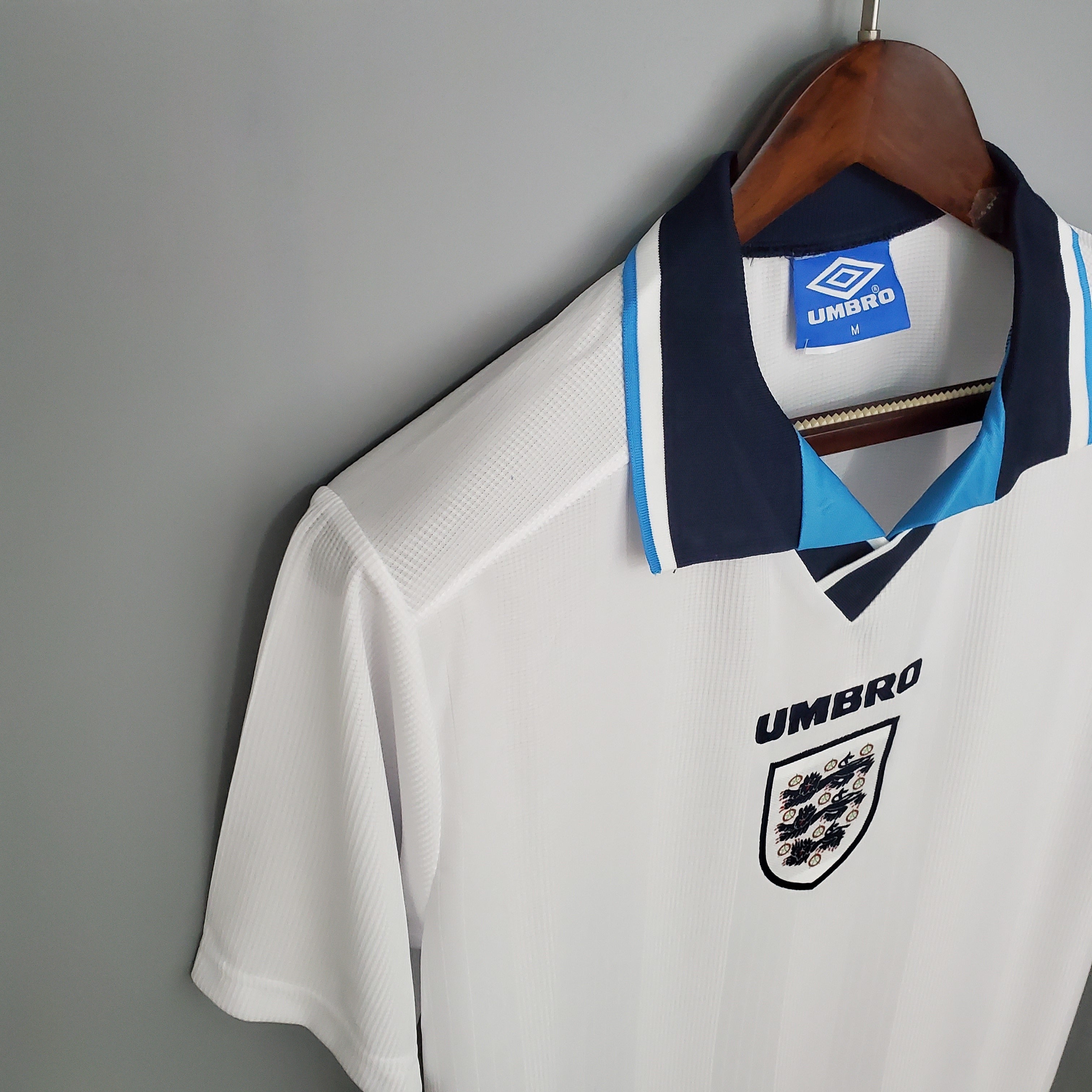 1990s England Retro Football Shirt | White Navy Home