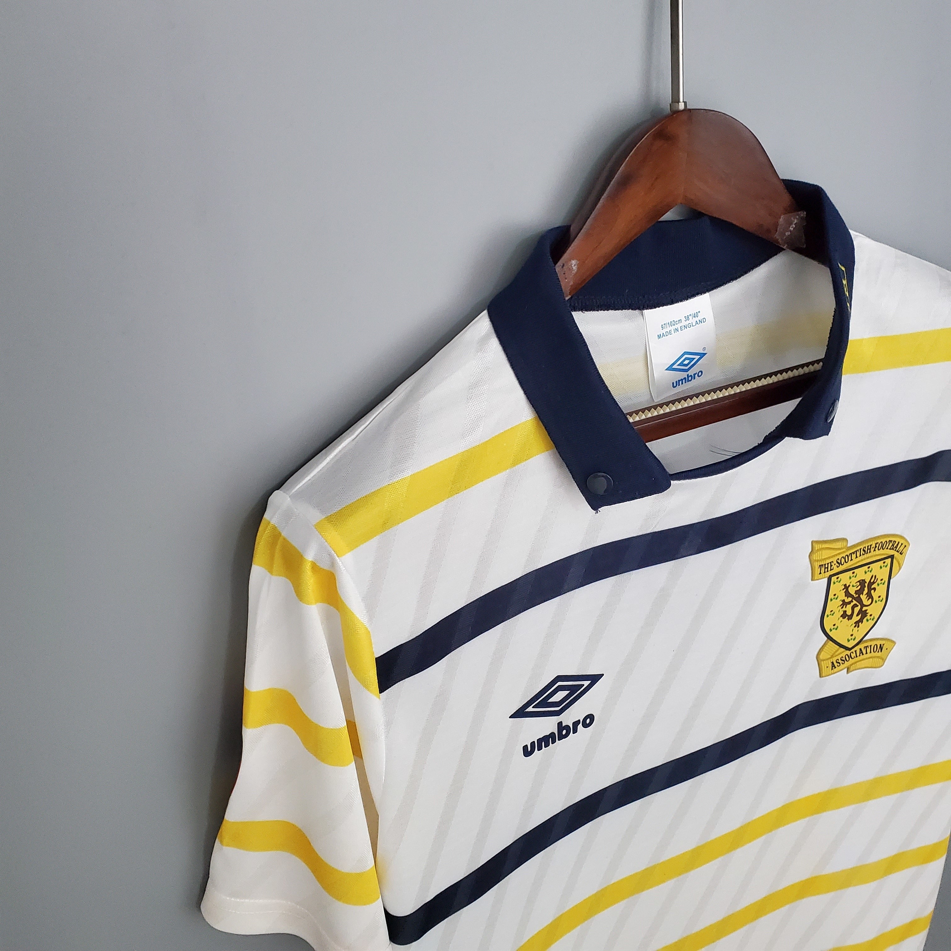 1980s Scotland Retro Football Shirt | White Yellow Home