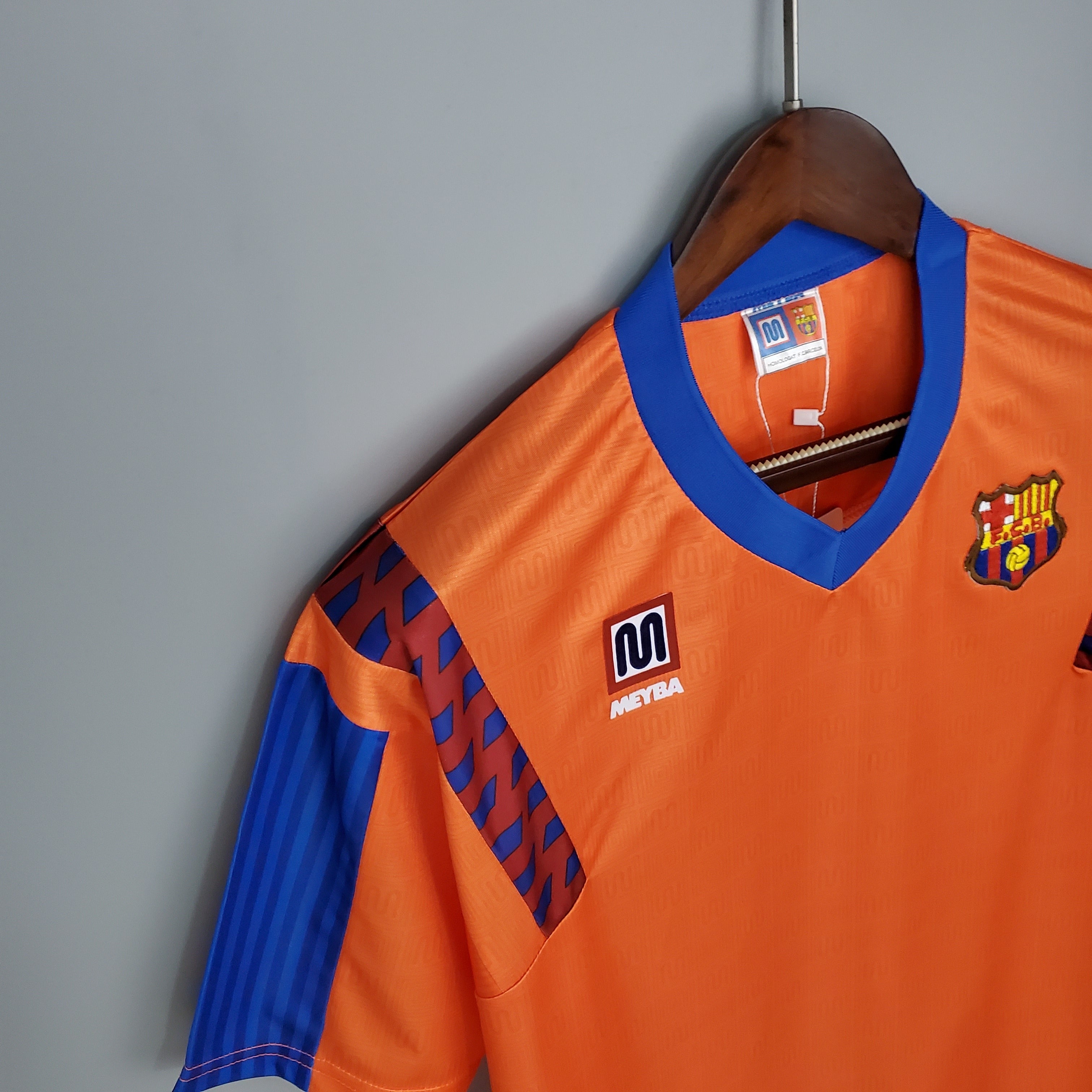 1980s Barcelona Retro Football Shirt | Orange Blue Home