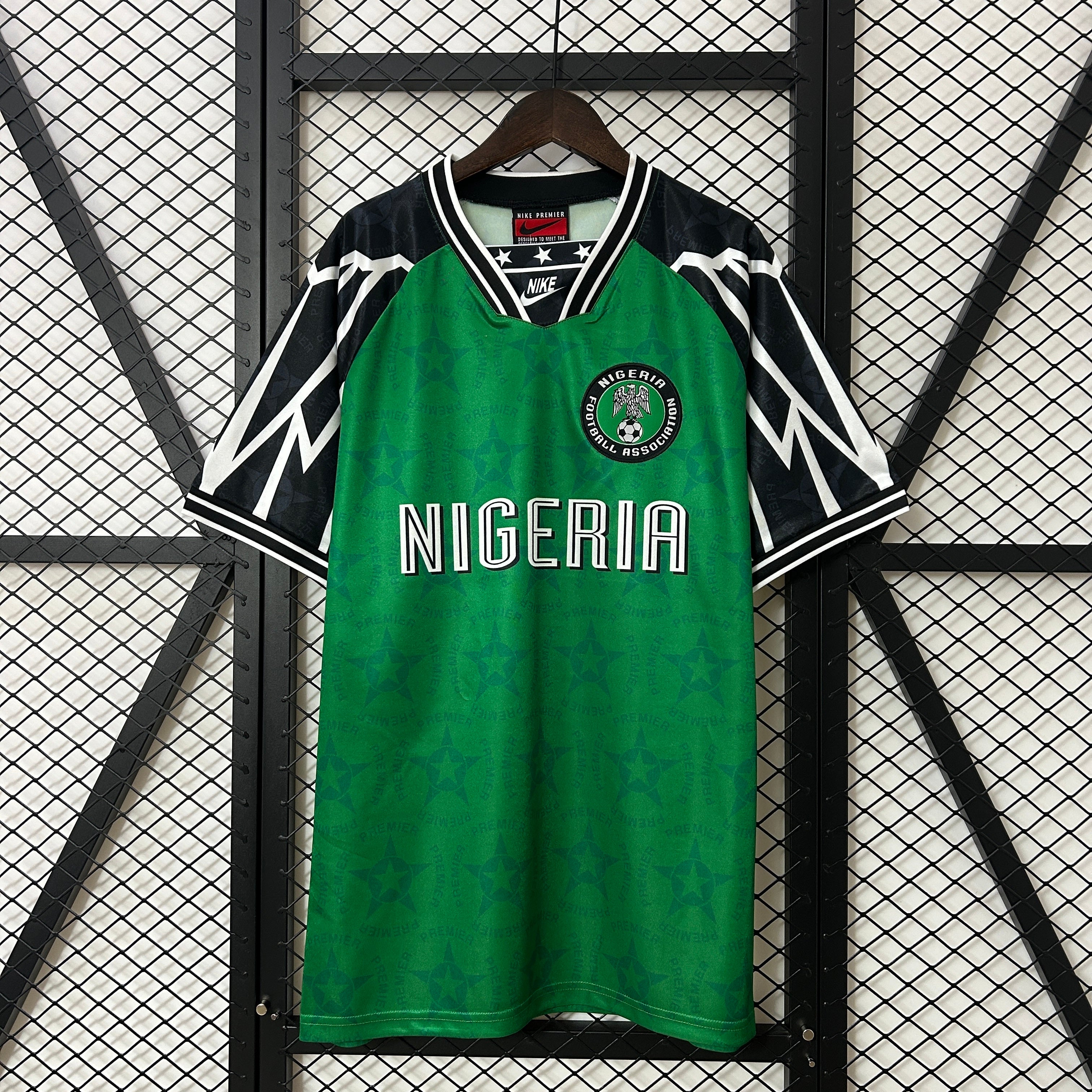 1990s Nigeria Retro Football Shirt | Green Black Home