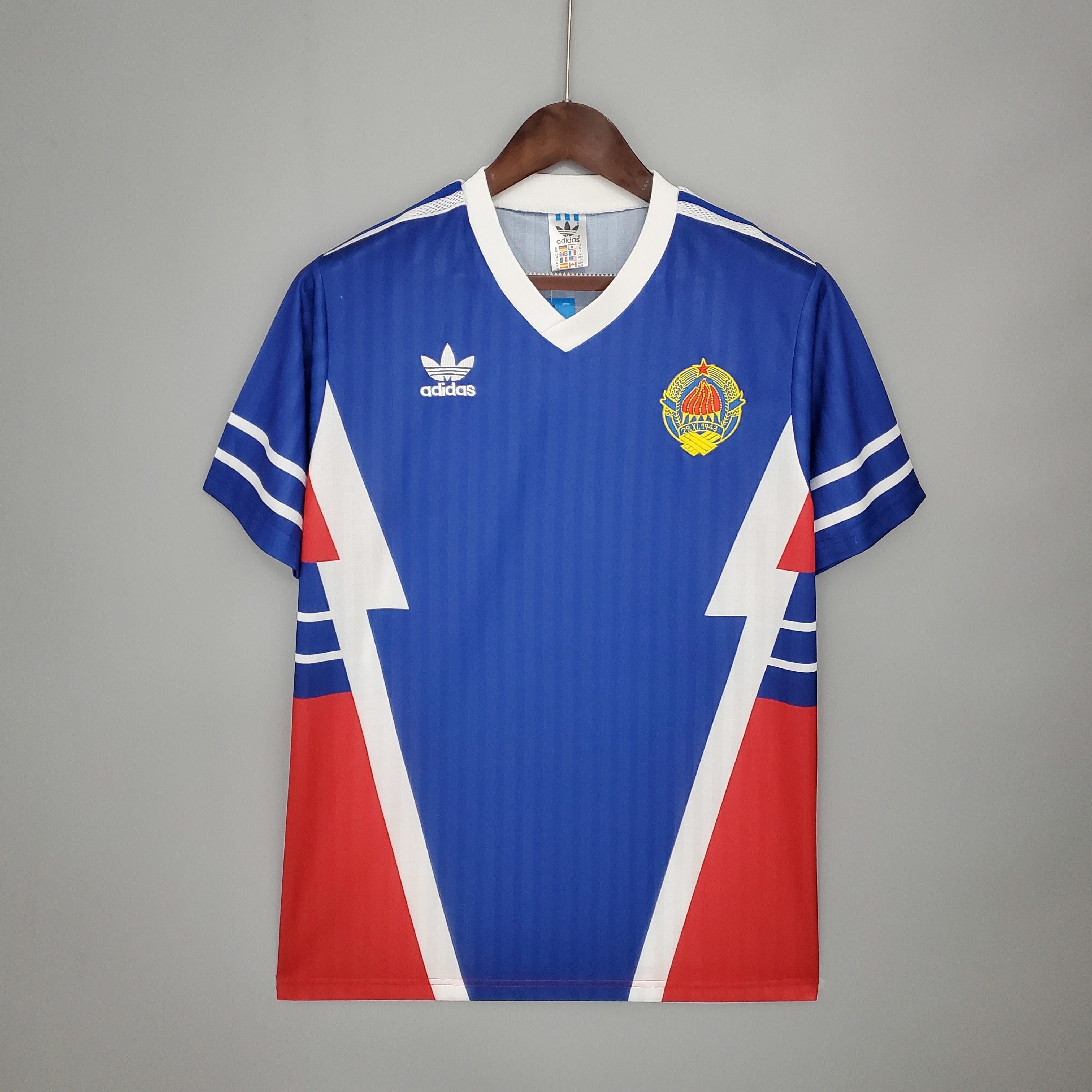 1980s Yugoslavia Retro Football Shirt | Blue Red Home