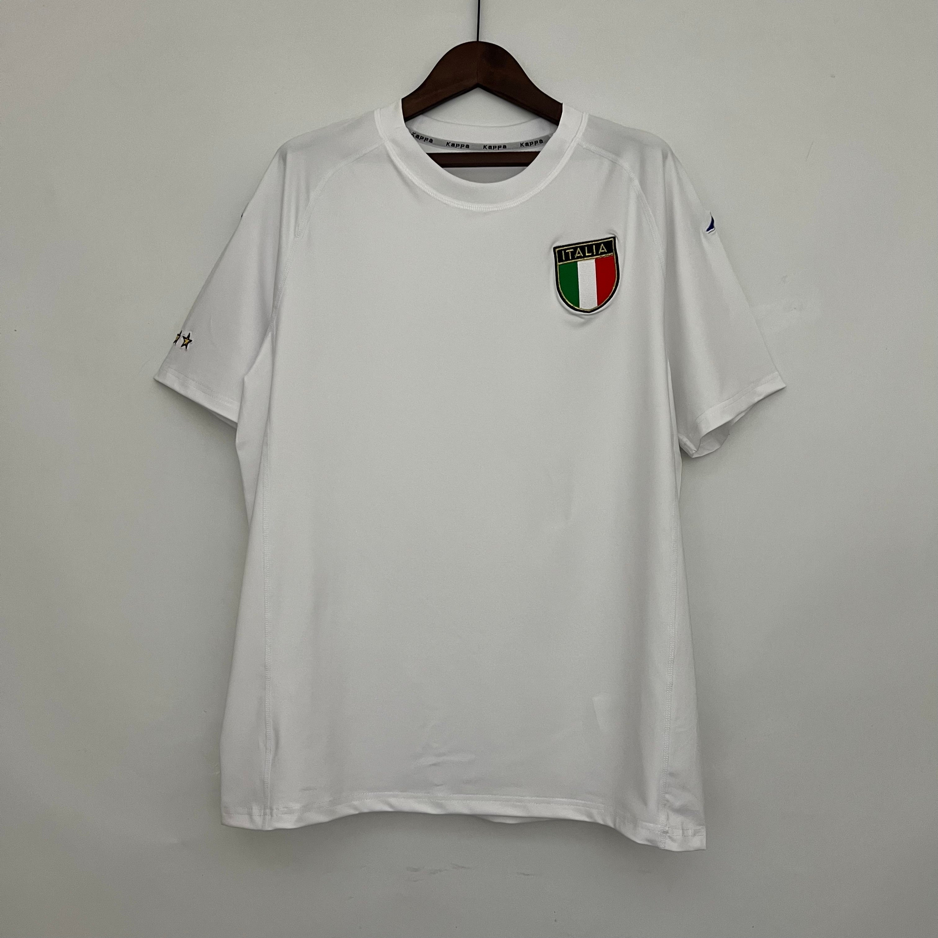 1990s Italy Retro Football Shirt | White Green Home