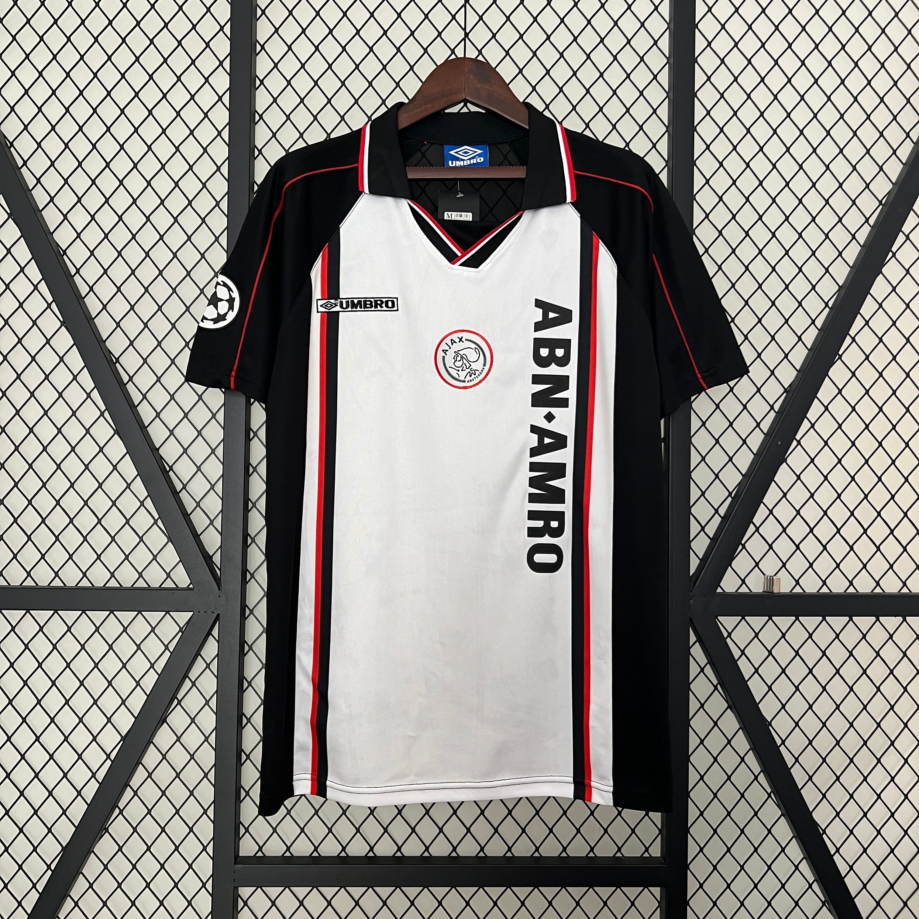1990s Ajax Retro Football Shirt | White Black Home