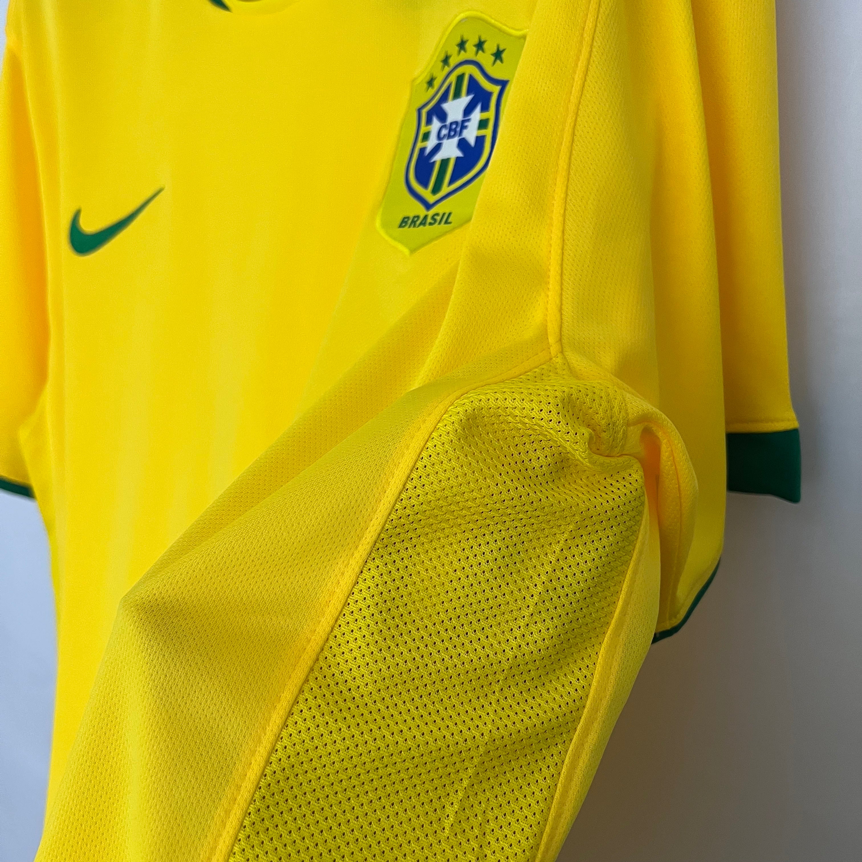 2000s Brazil Retro Football Shirt | Yellow Green Home