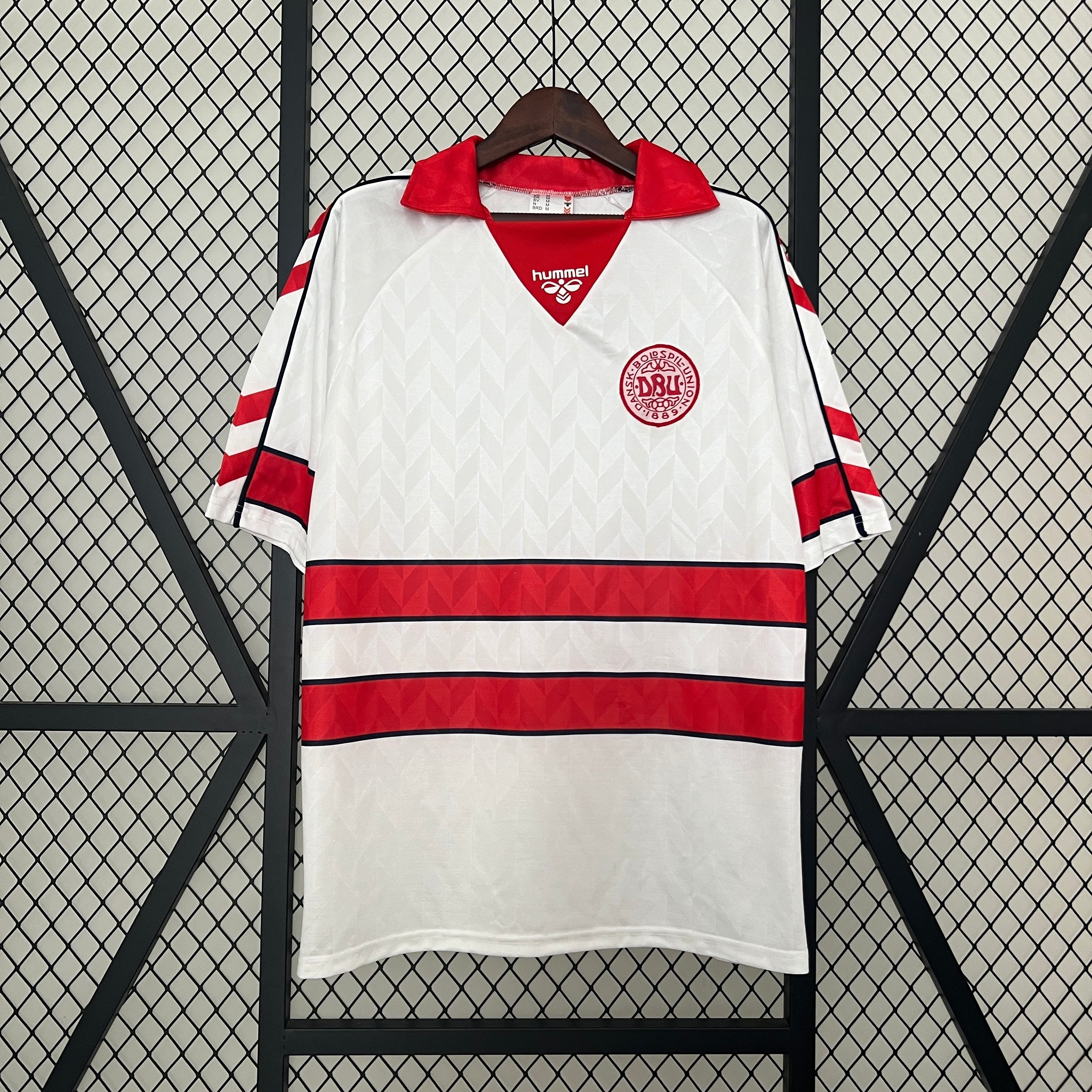 1990s Denmark Retro Football Shirt | White Red Home