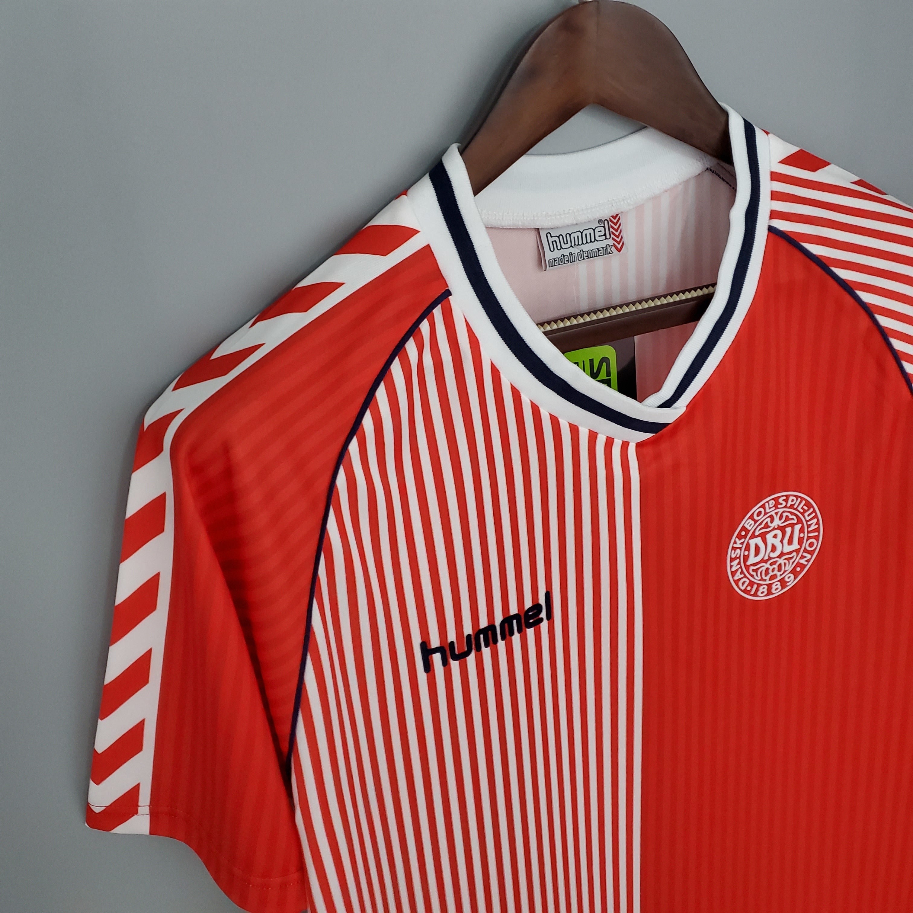 1990s Denmark Retro Football Shirt | Red White Home