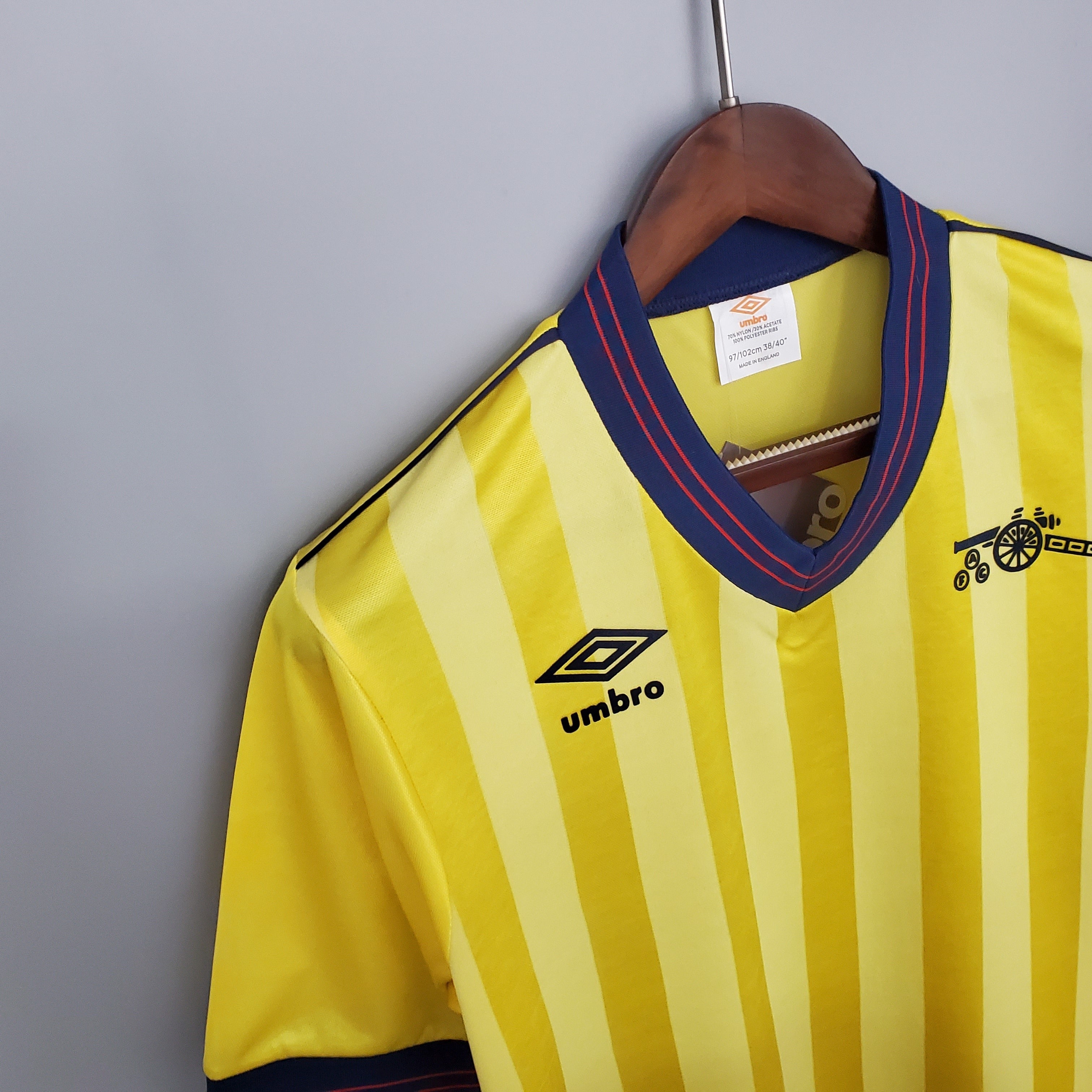 1980s Arsenal Retro Football Shirt | Yellow Navy Home