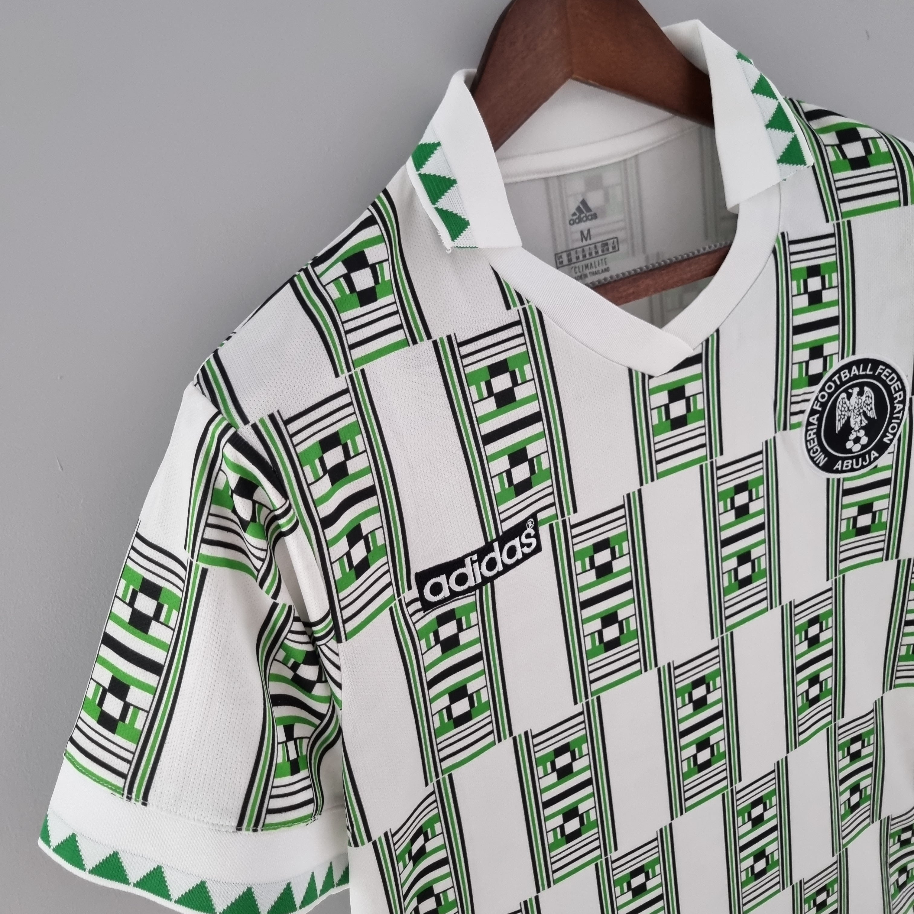 1990s Nigeria Retro Football Shirt | White Green Third