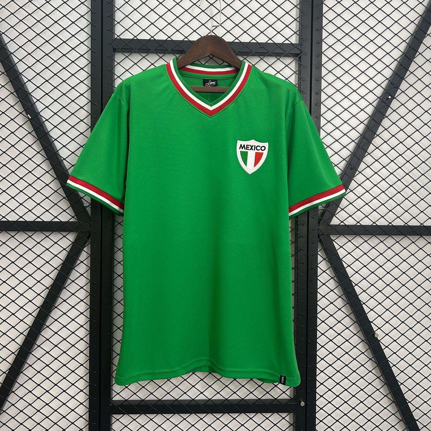 1980s Mexico Retro Football Shirt | Green White Home