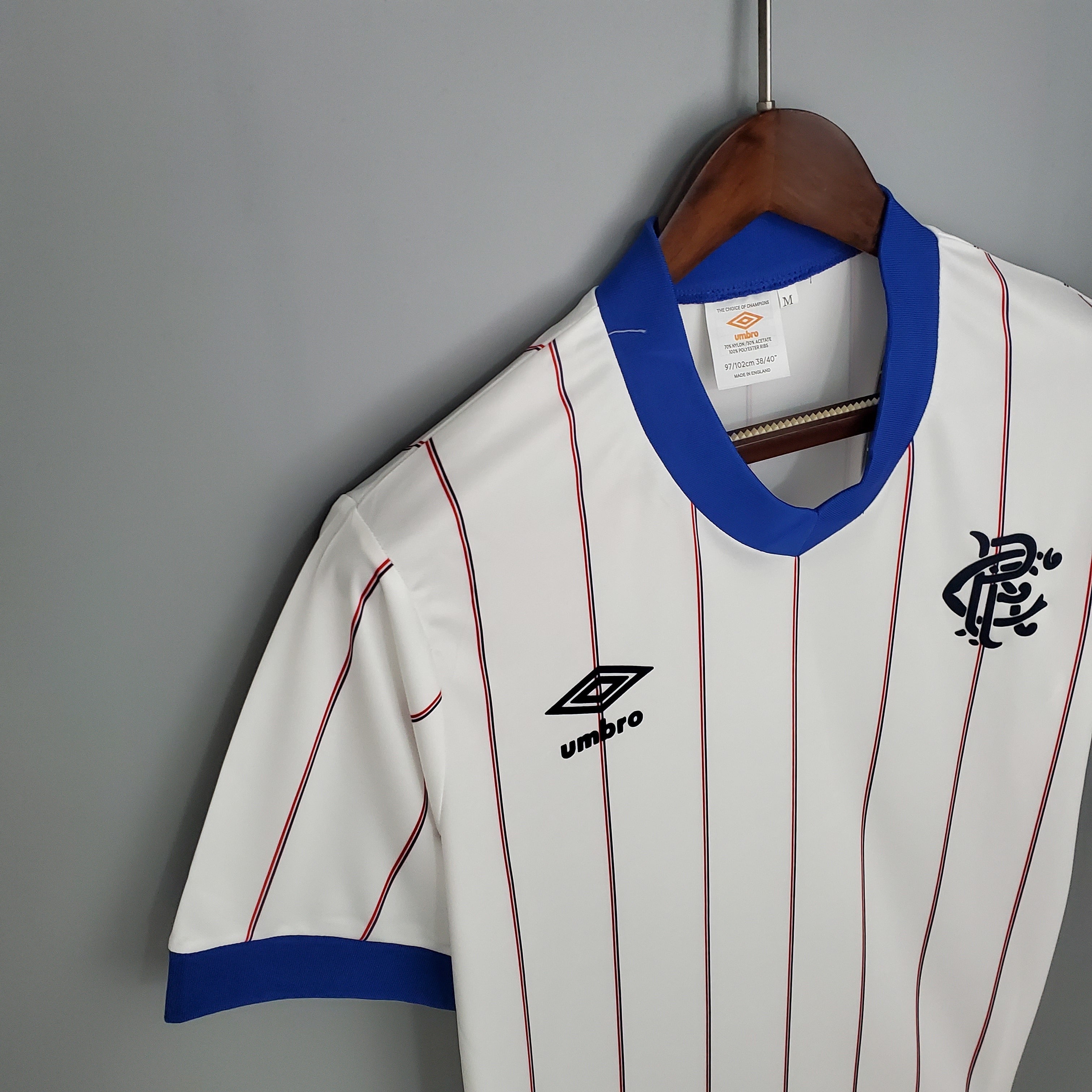 1980s Rangers Retro Football Shirt | White Blue Home