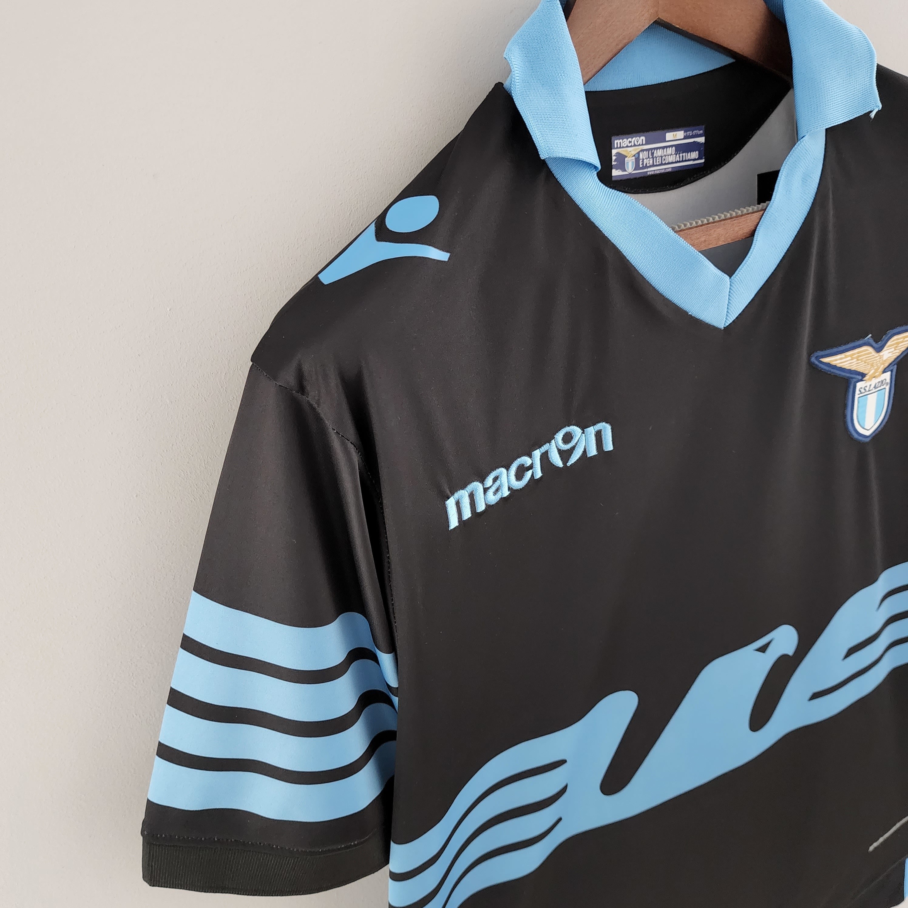 1990s Lazio Retro Football Shirt | Black Sky Blue Home