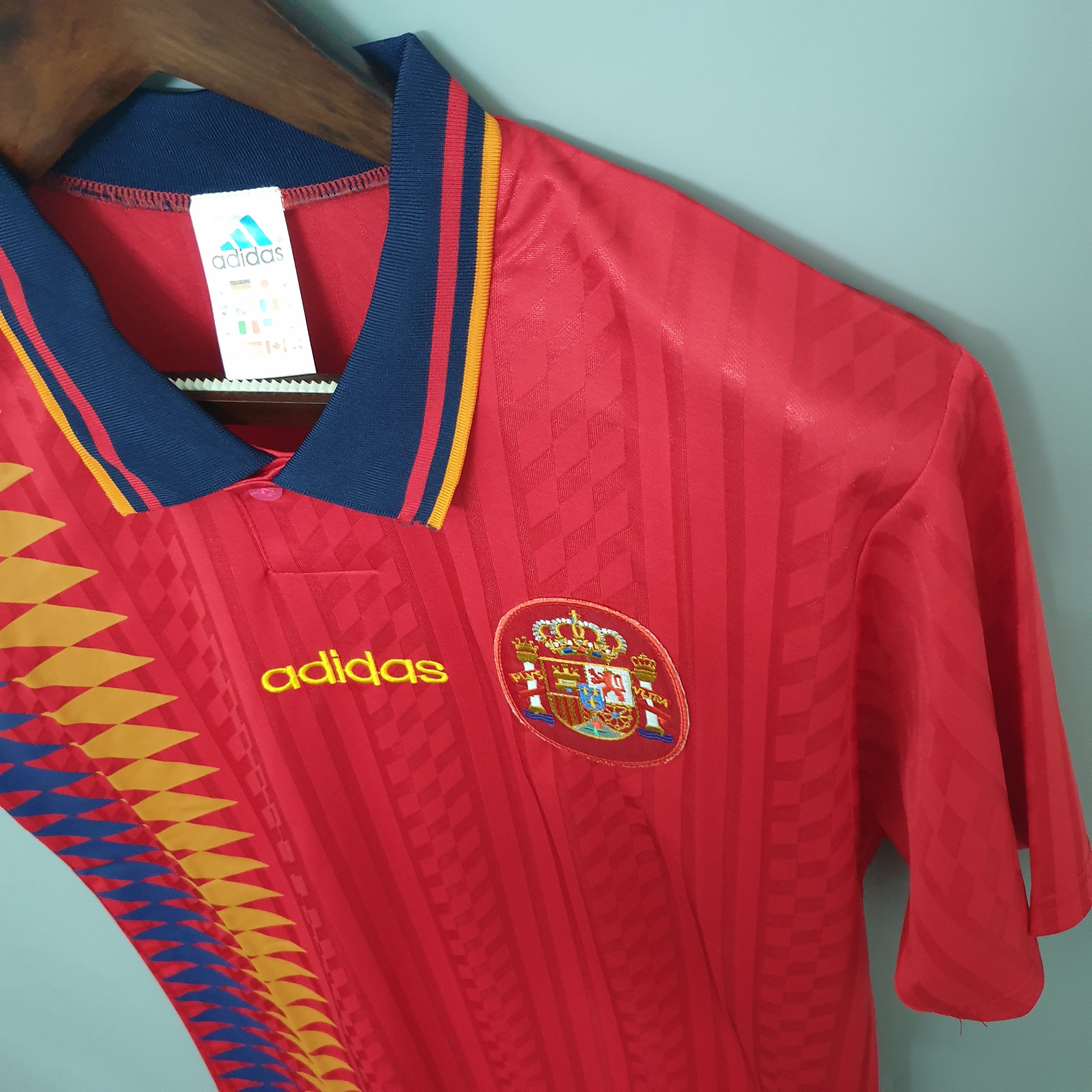 1990s Spain Retro Football Shirt | Red Yellow Home
