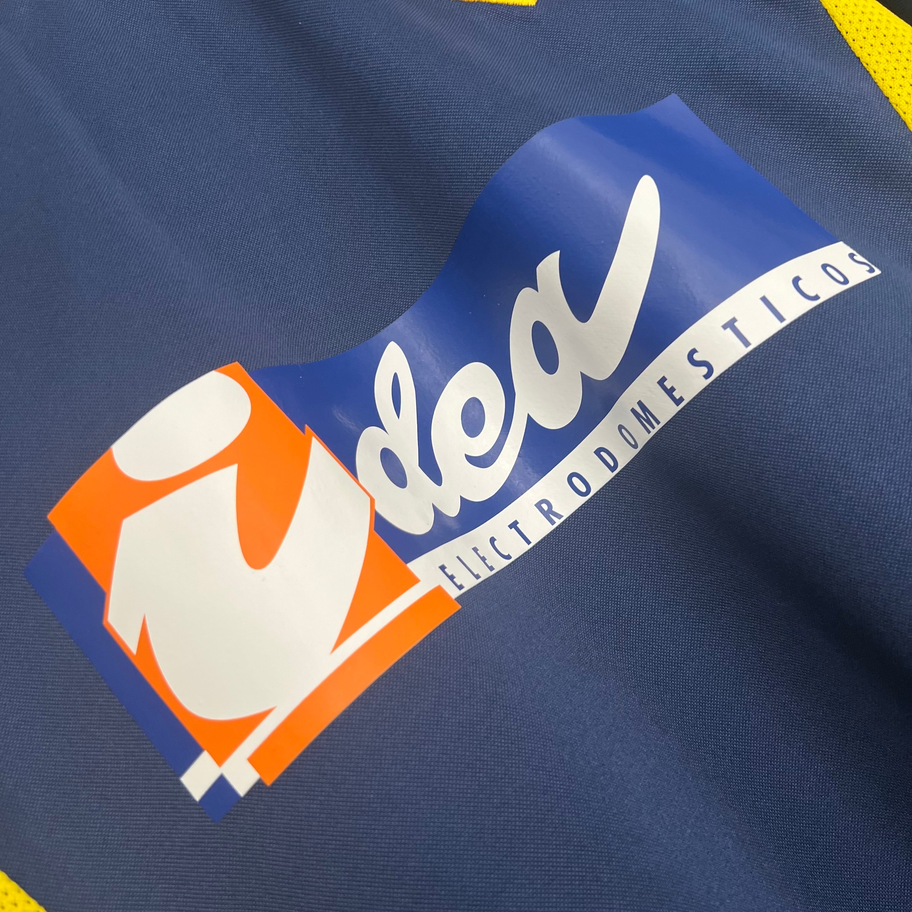 2000s Atletico Madrid Retro Football Shirt | Navy Yellow Home