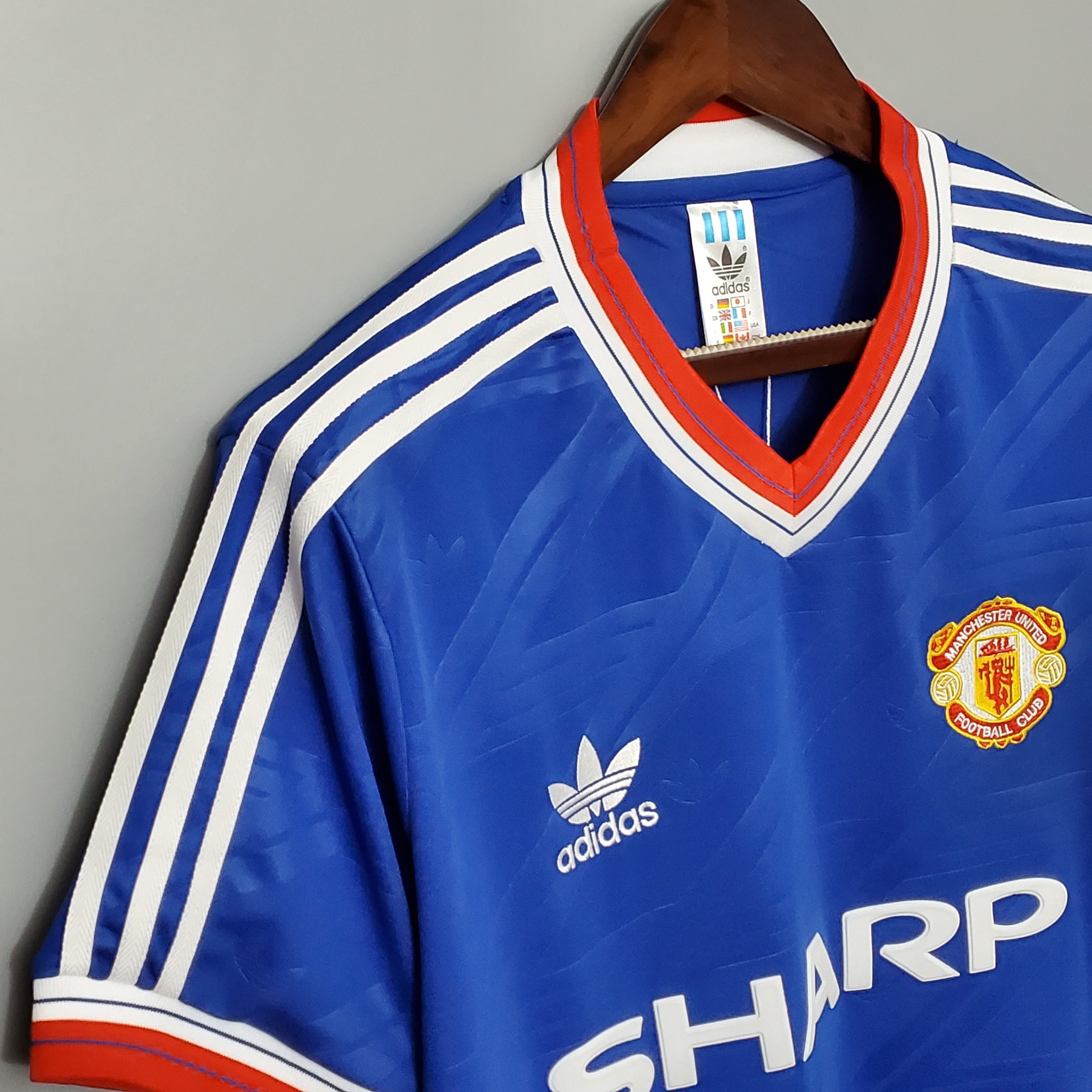 1990s Manchester United Retro Football Shirt | Blue Red Home