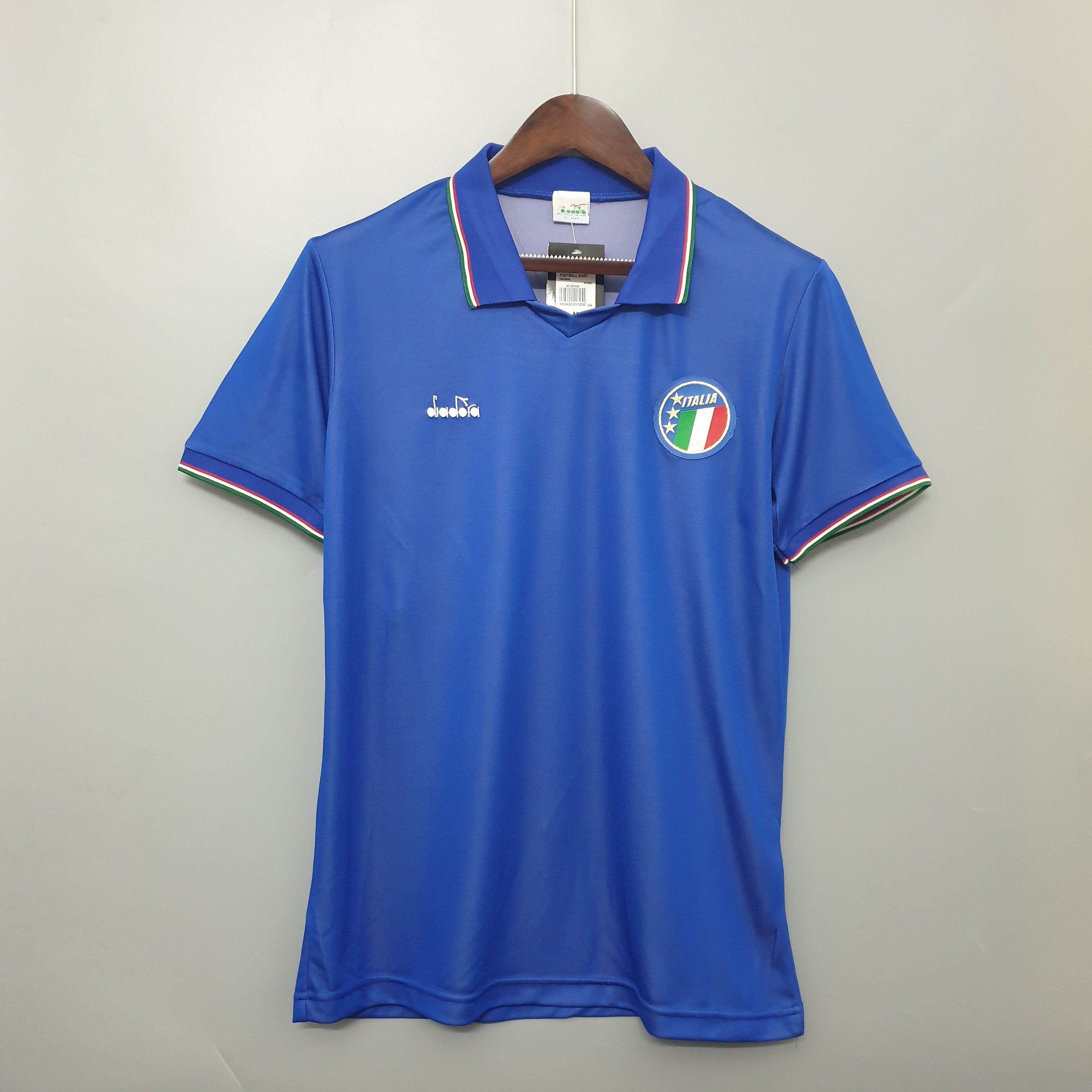 1990s Italy Retro Football Shirt | Blue White Home