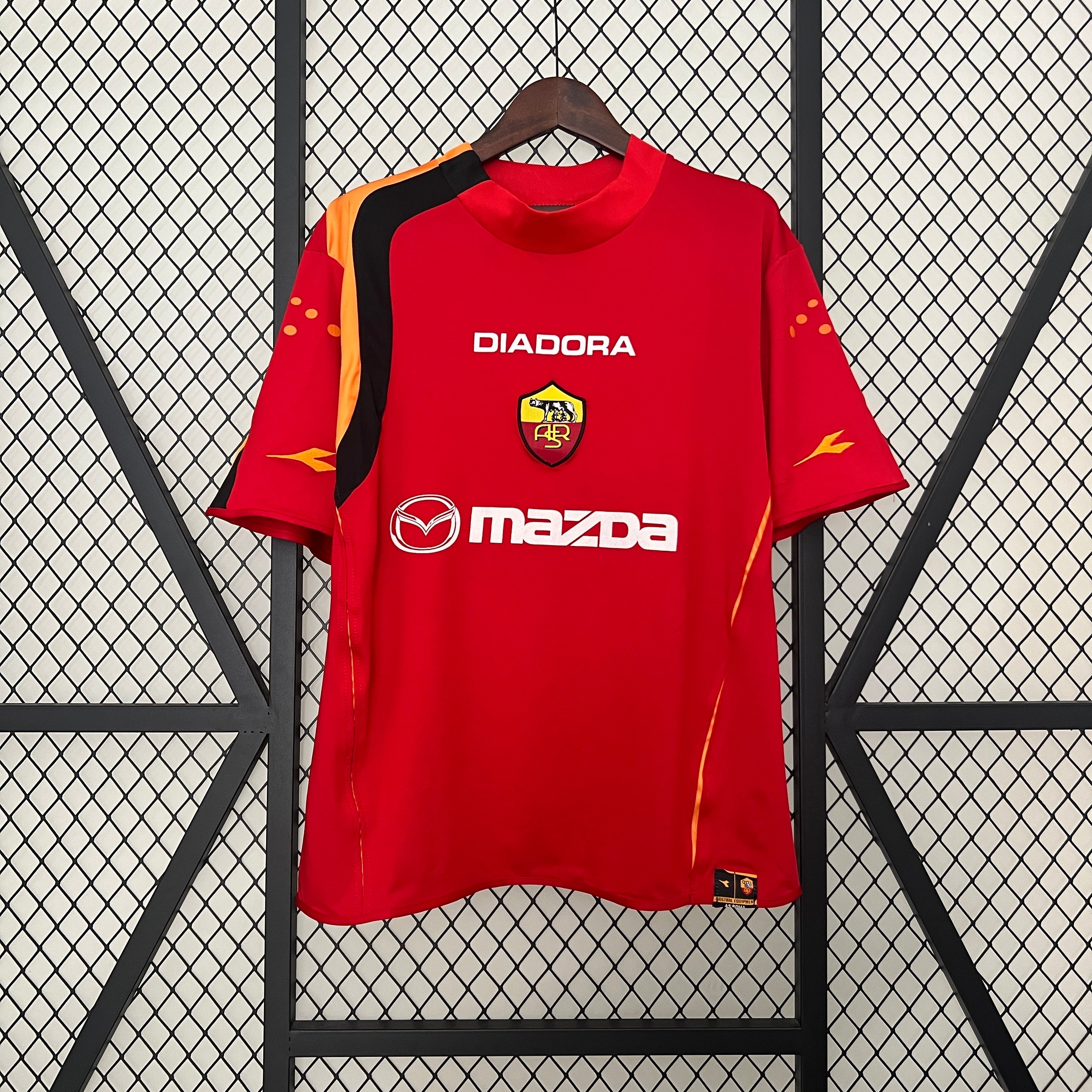 2000s Roma Retro Football Shirt | Red Orange Home