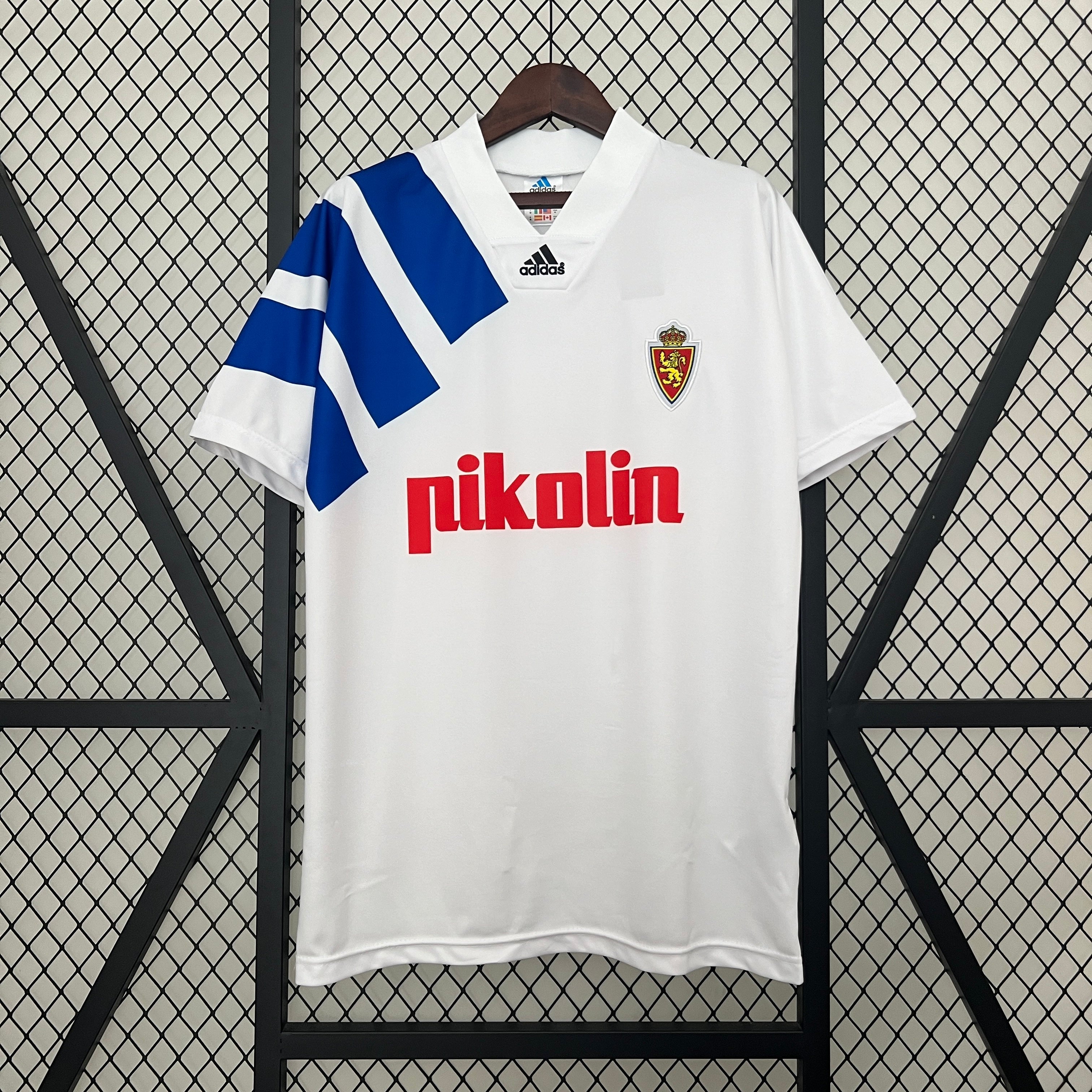 1990s Real Zaragoza Retro Football Shirt | White Blue Home
