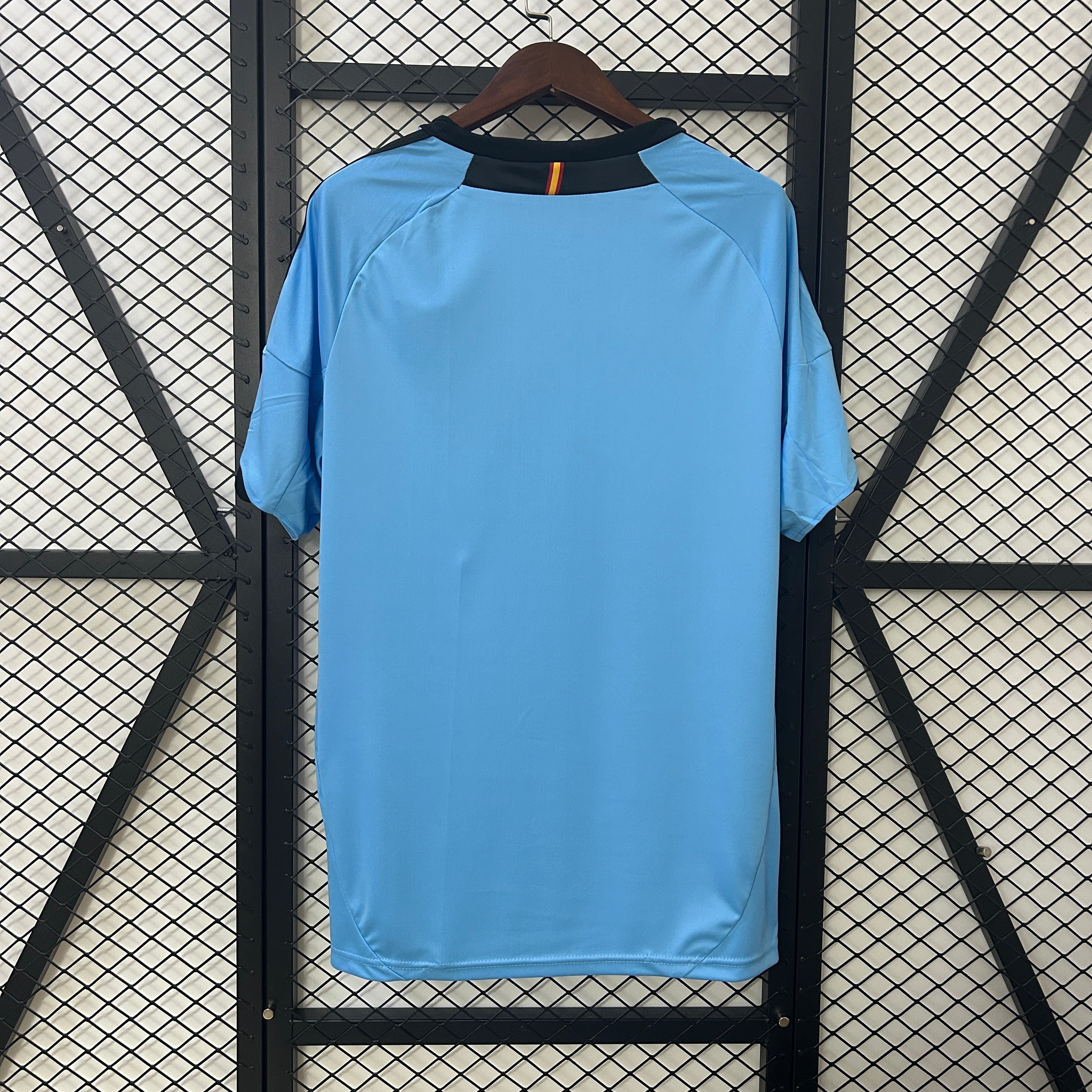 2000s Spain Retro Football Shirt | Light Blue Black Home