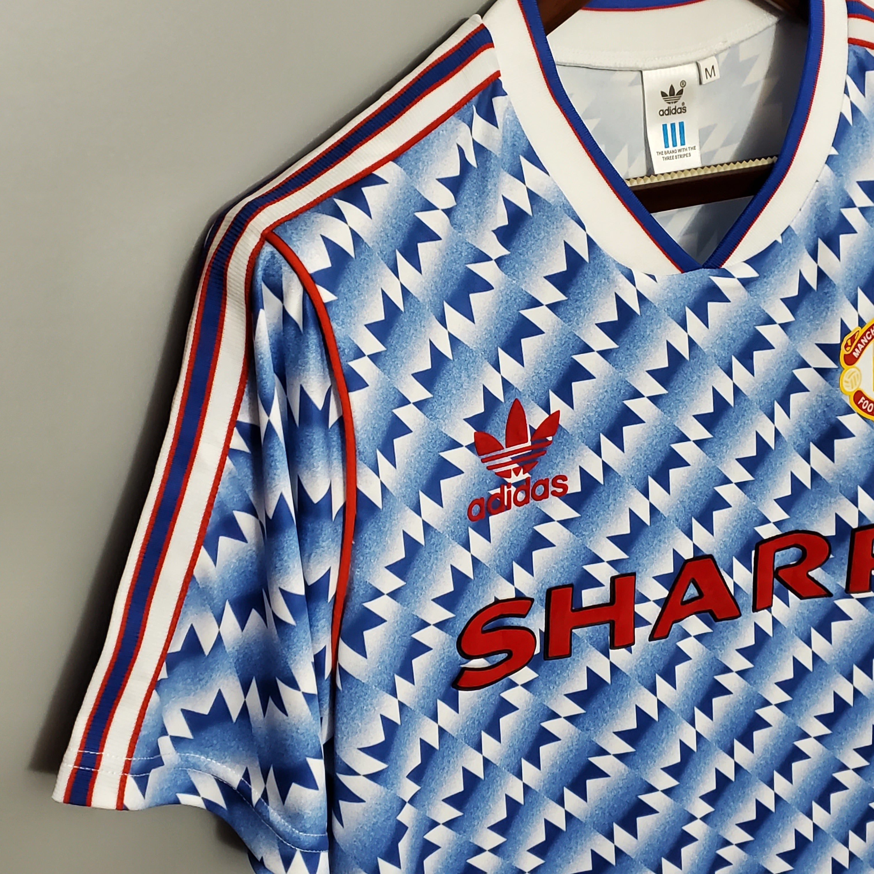 1990s Manchester United Retro Football Shirt | Blue White Home