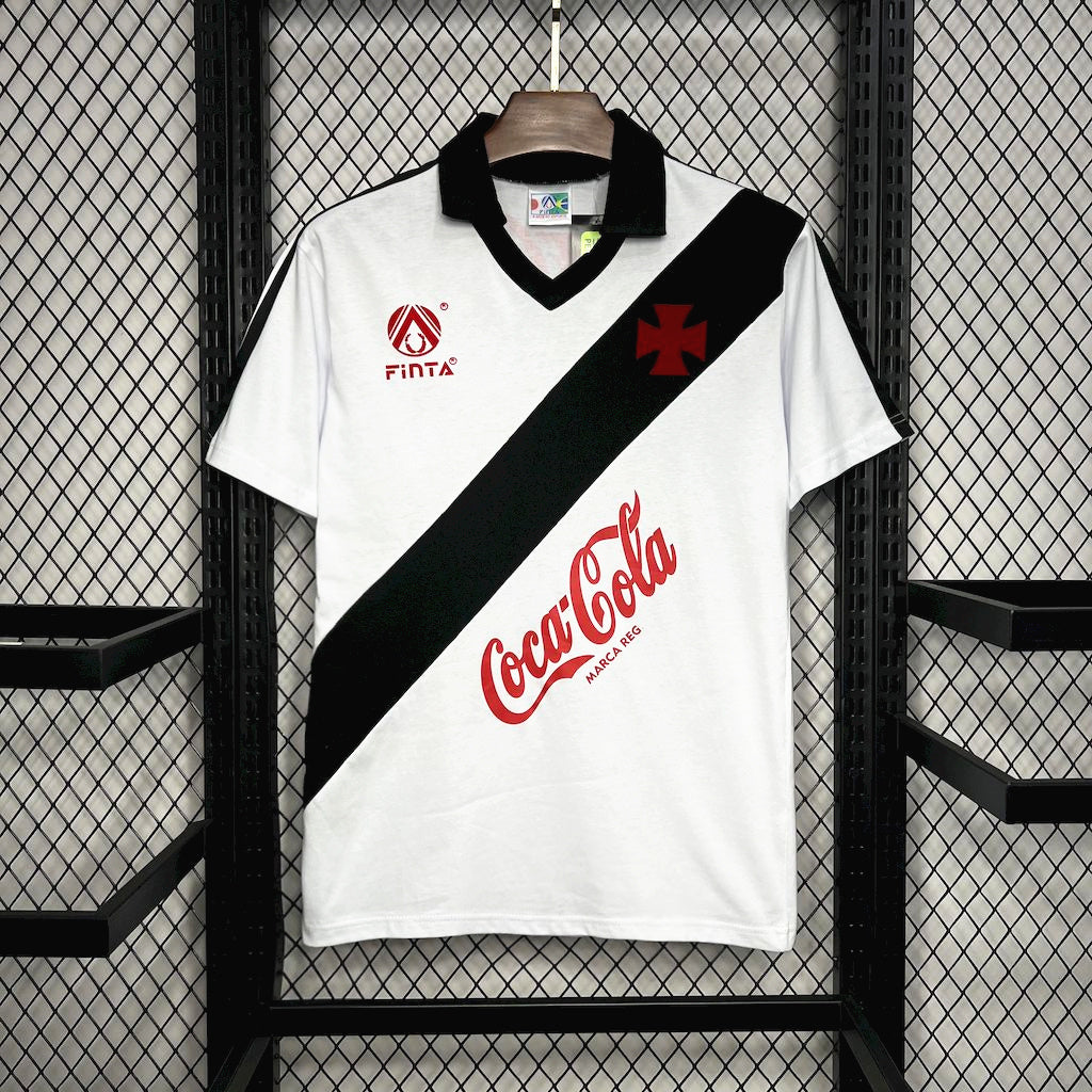1980s Vasco Da Gama Retro Football Shirt | White Black Home