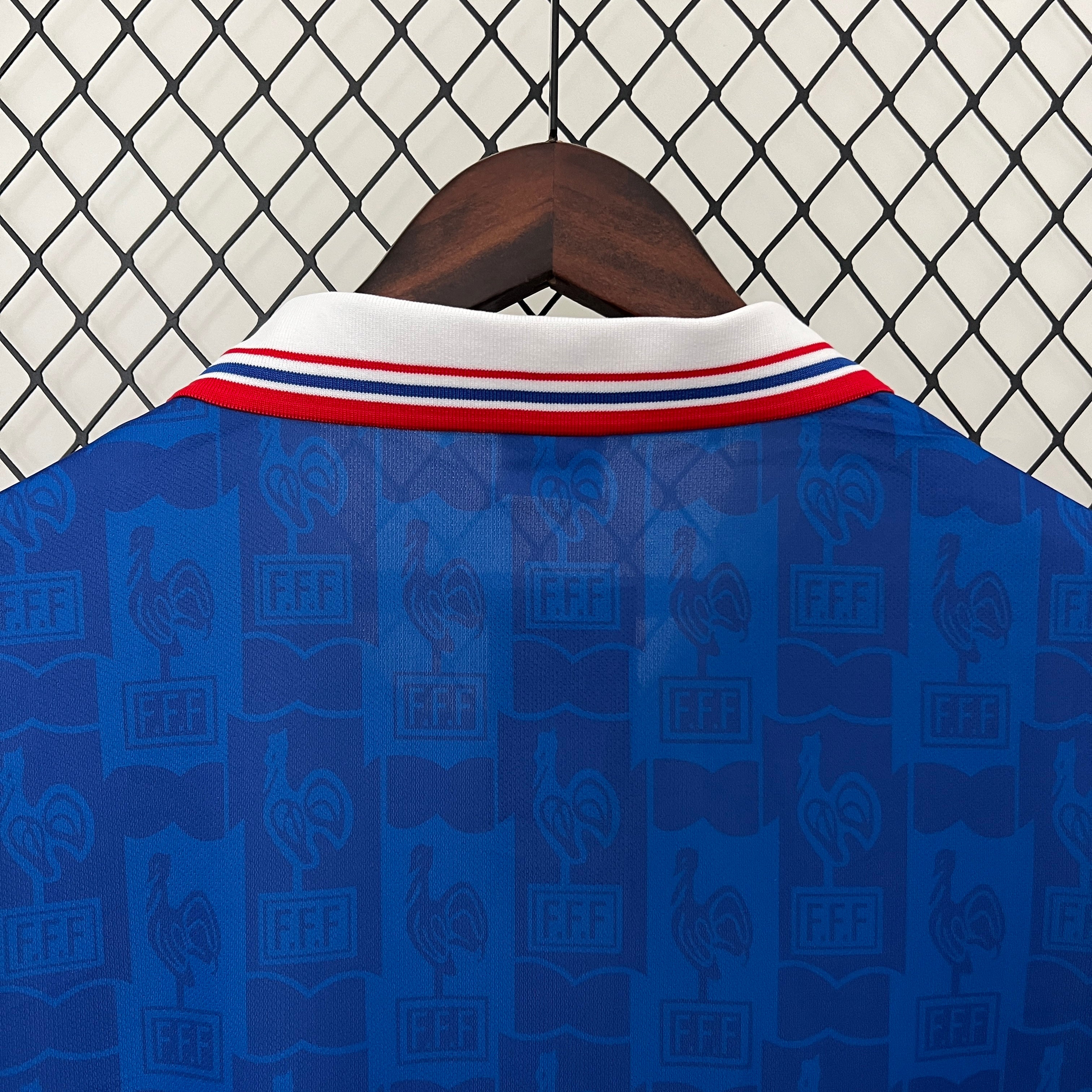 1990s France Retro Football Shirt | Blue White Home
