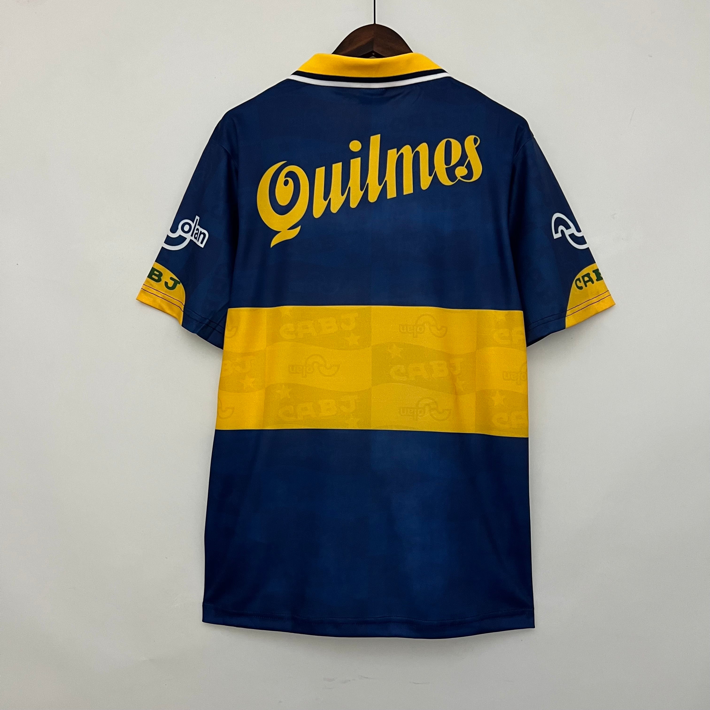 1990s Boca Juniors Retro Football Shirt | Navy Yellow Home