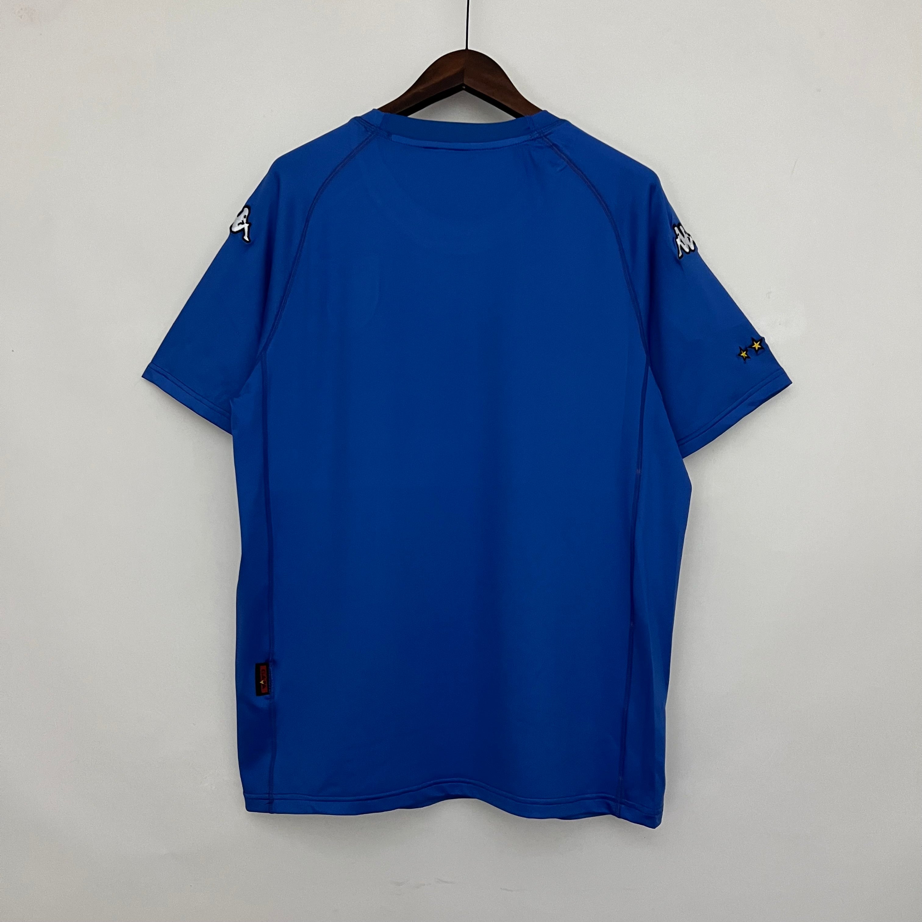 1990s Italy Retro Football Shirt | Blue White Home