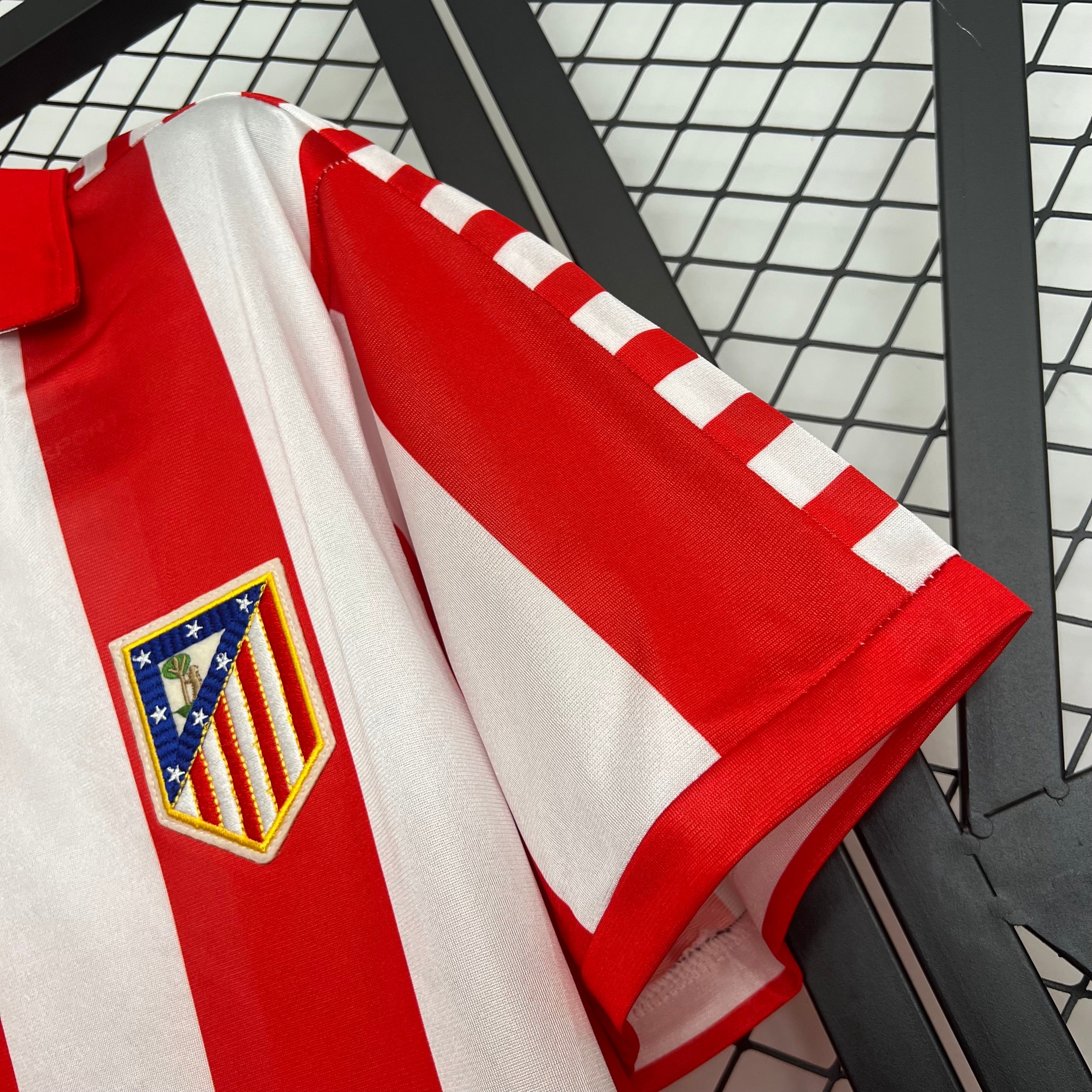 1980s Atletico Madrid Retro Football Shirt | Red White Home