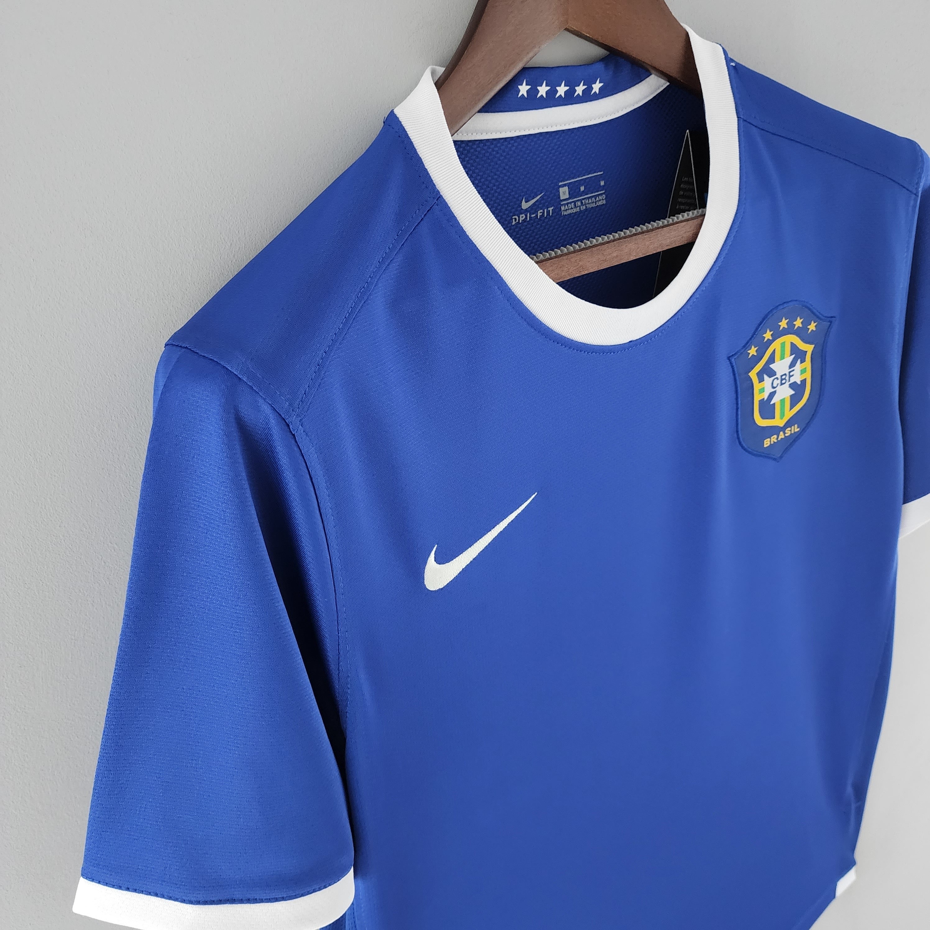 2020s Brazil Retro Football Shirt | Blue White Home