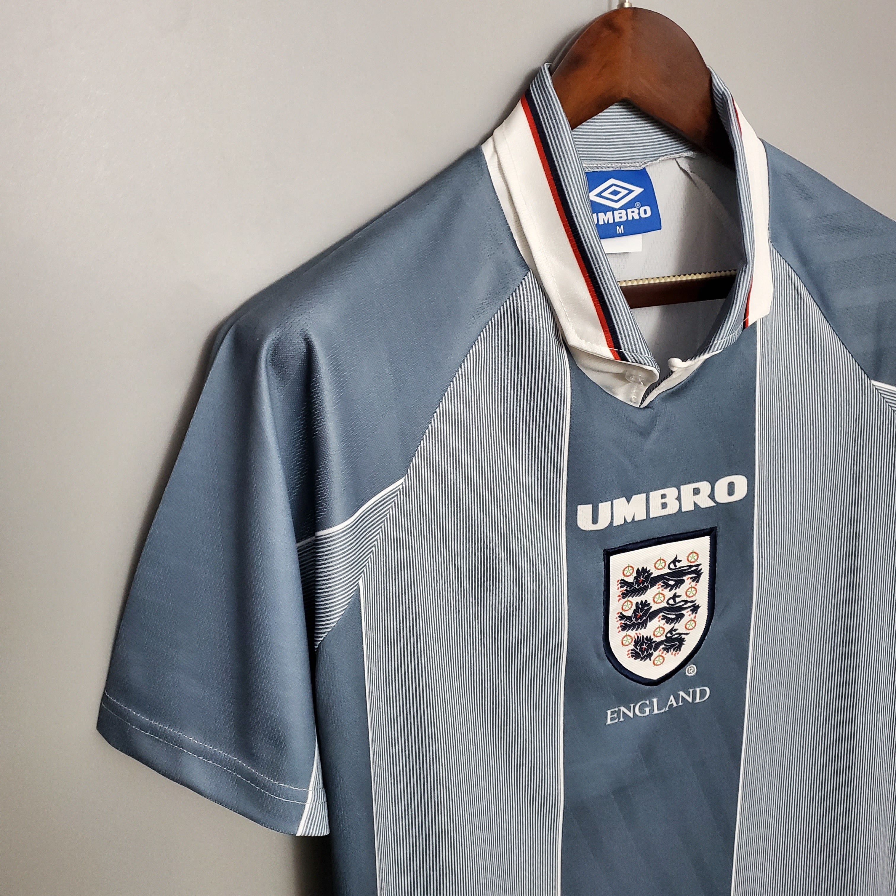 1990s England Retro Football Shirt | Grey White Home