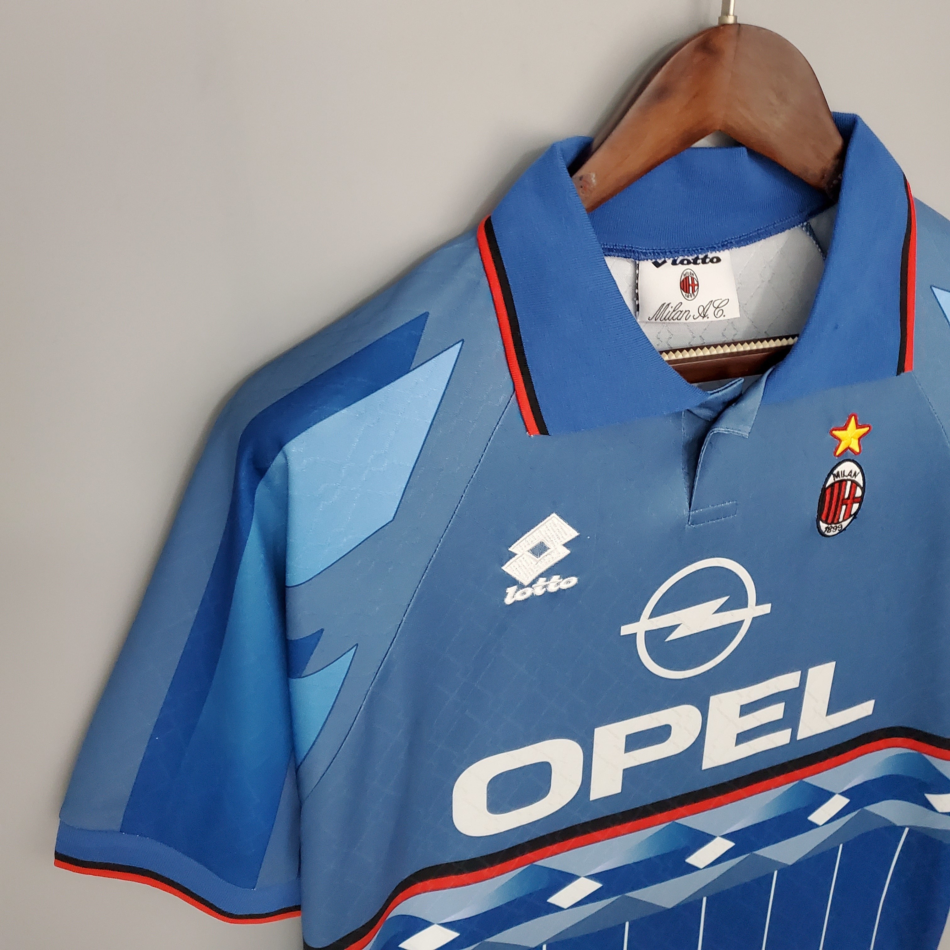 1990s AC Milan Retro Football Shirt | Blue Light Blue Third