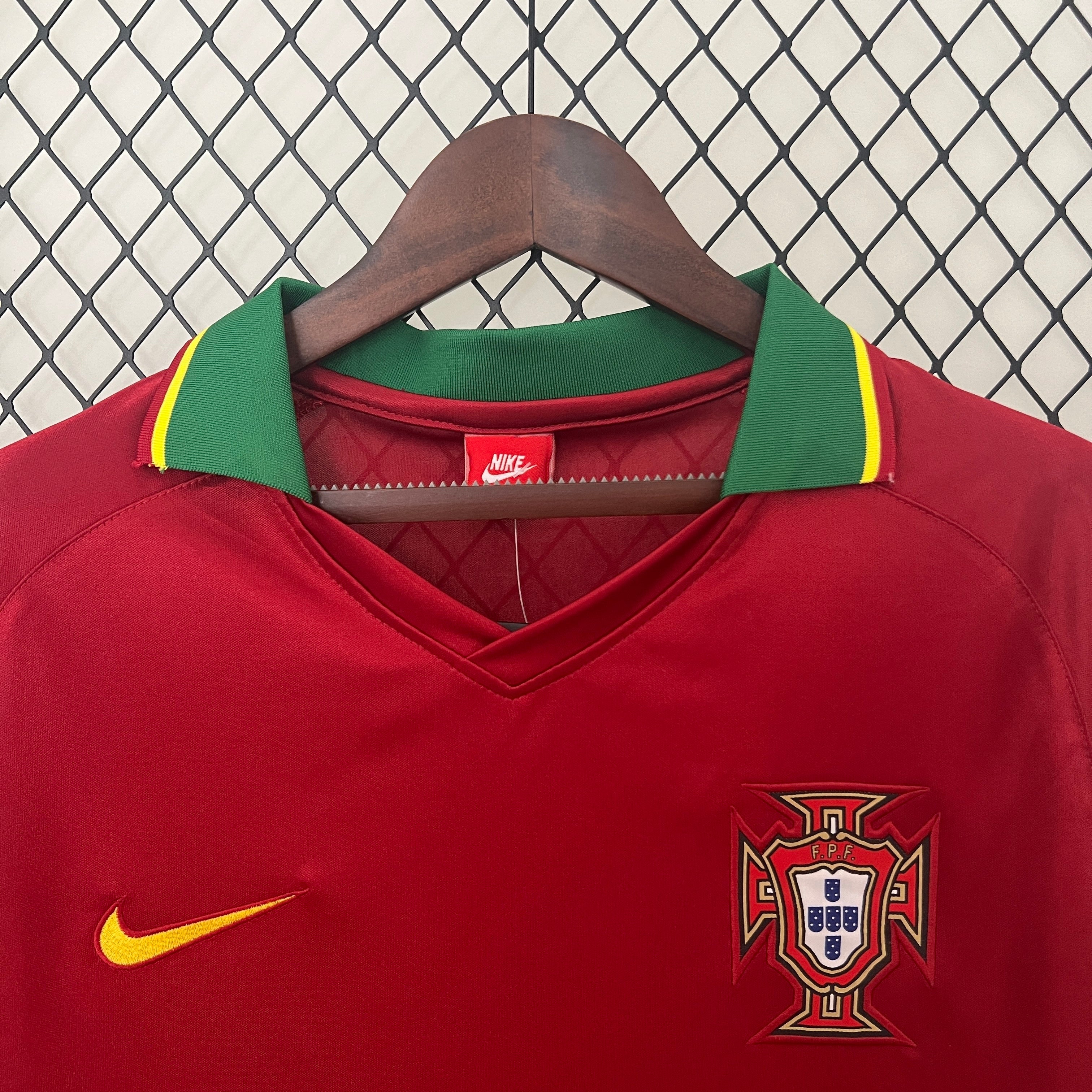 2000s Portugal Retro Football Shirt | Red Yellow Home