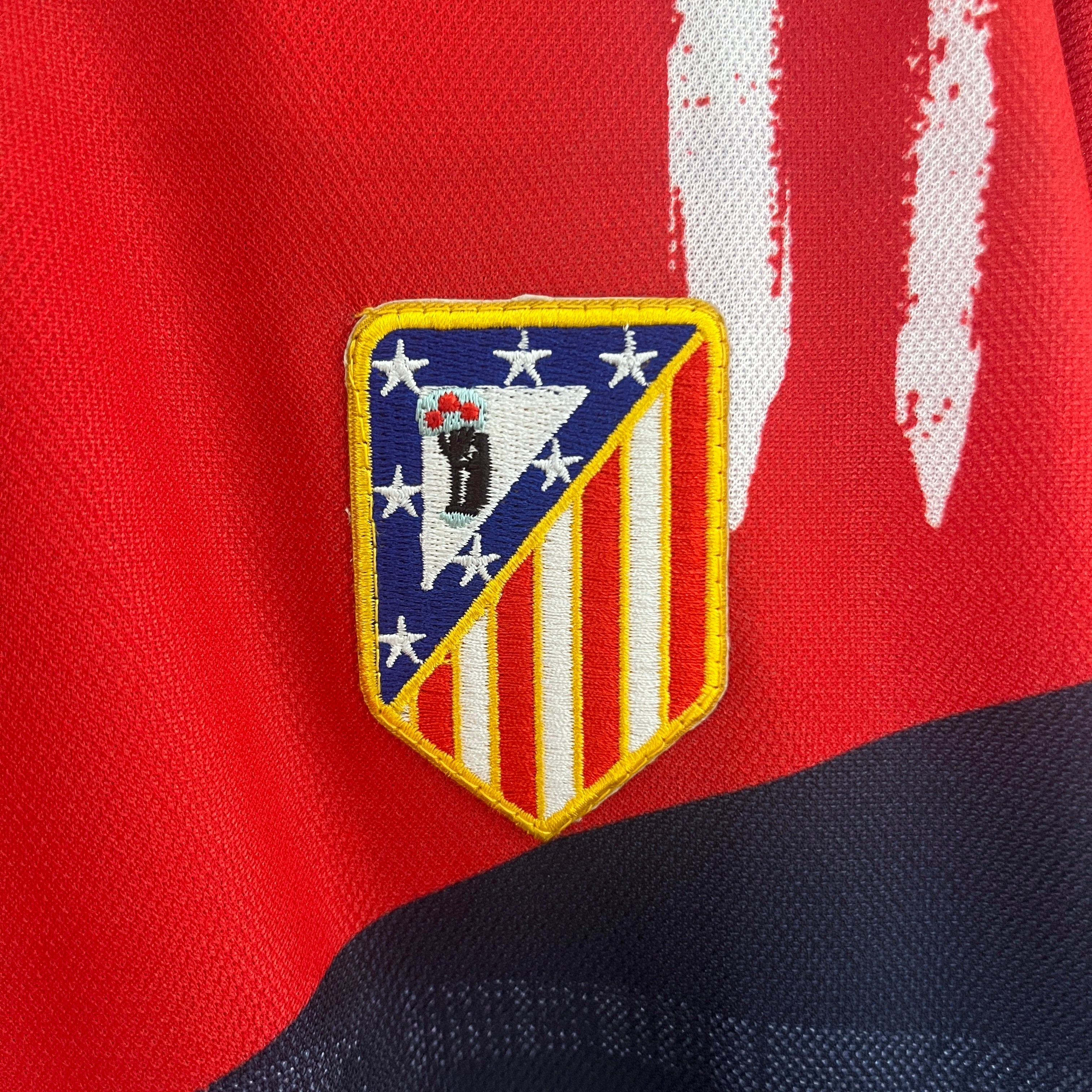 1990s Atletico Madrid Retro Football Shirt | Red Navy Home