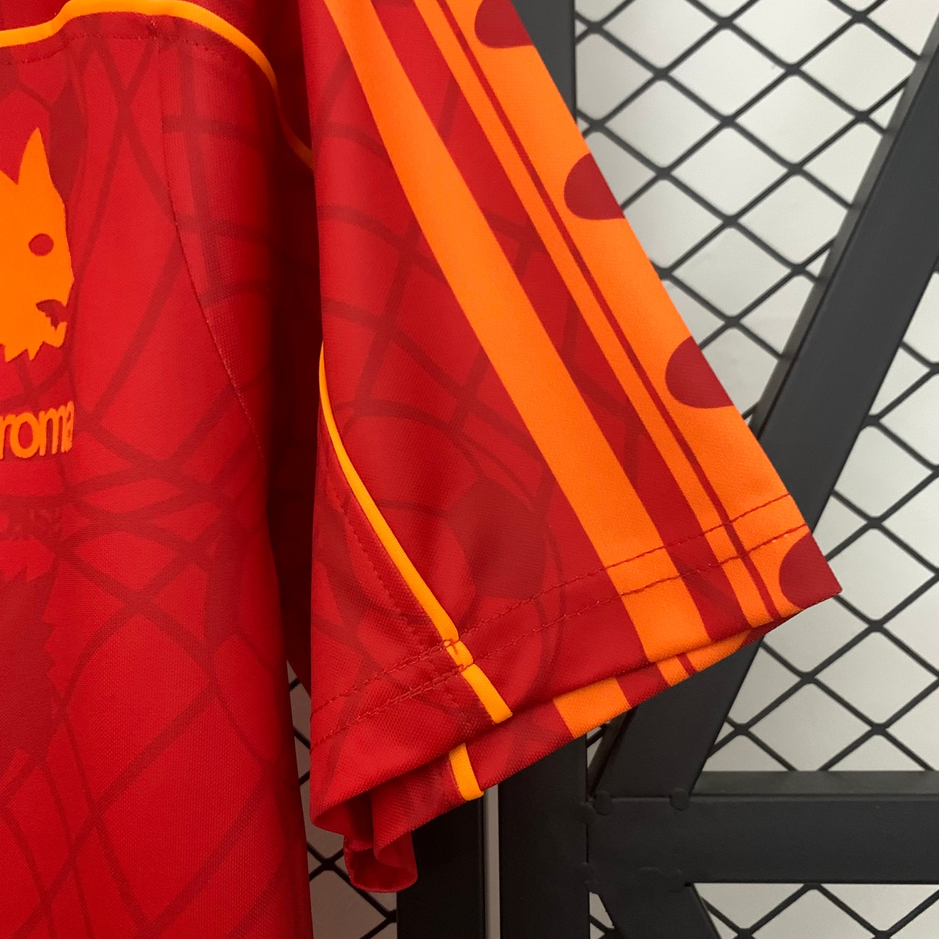 1990s AS Roma Retro Football Shirt | Red Orange Home