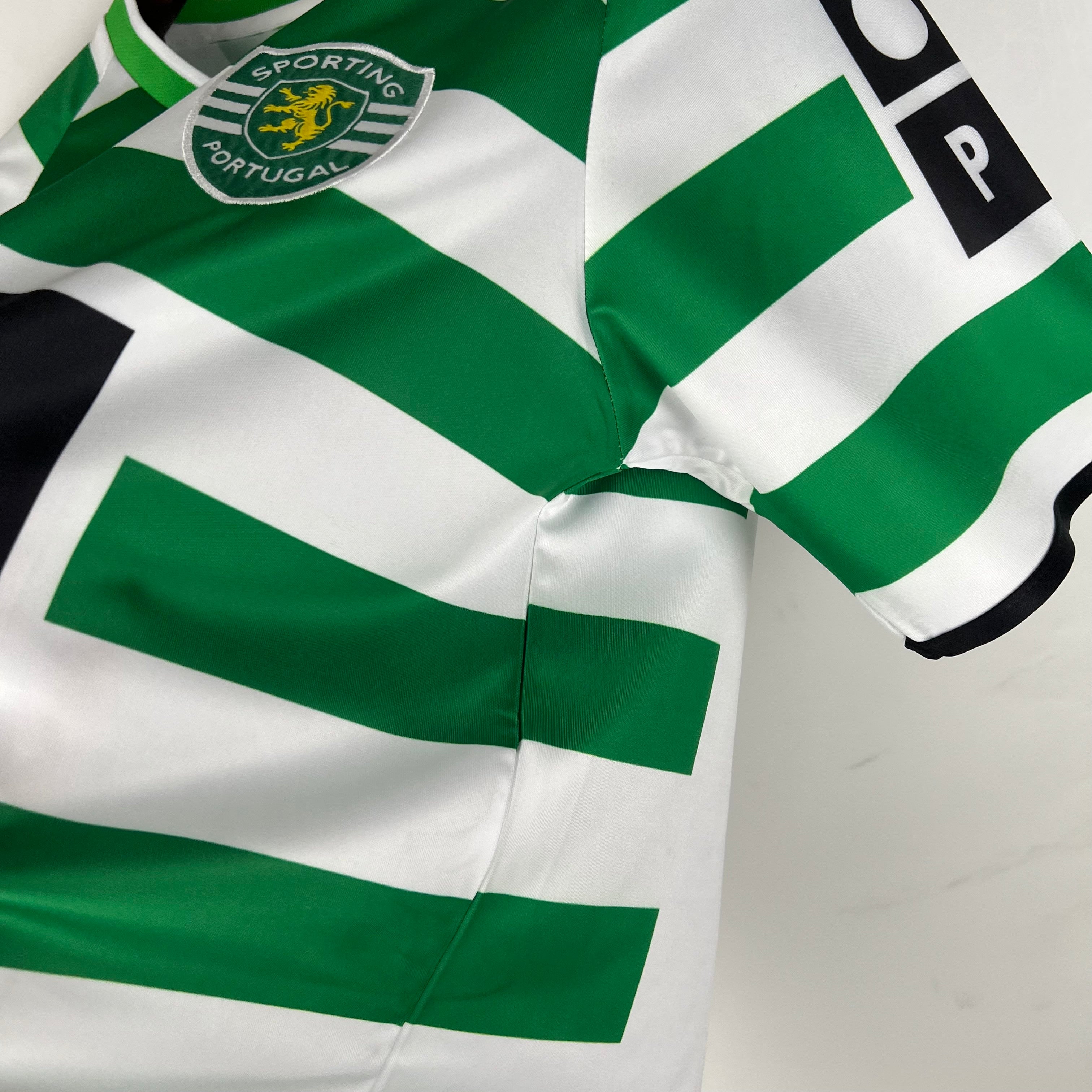 1990s Sporting Lisbon Retro Football Shirt | Green White Home