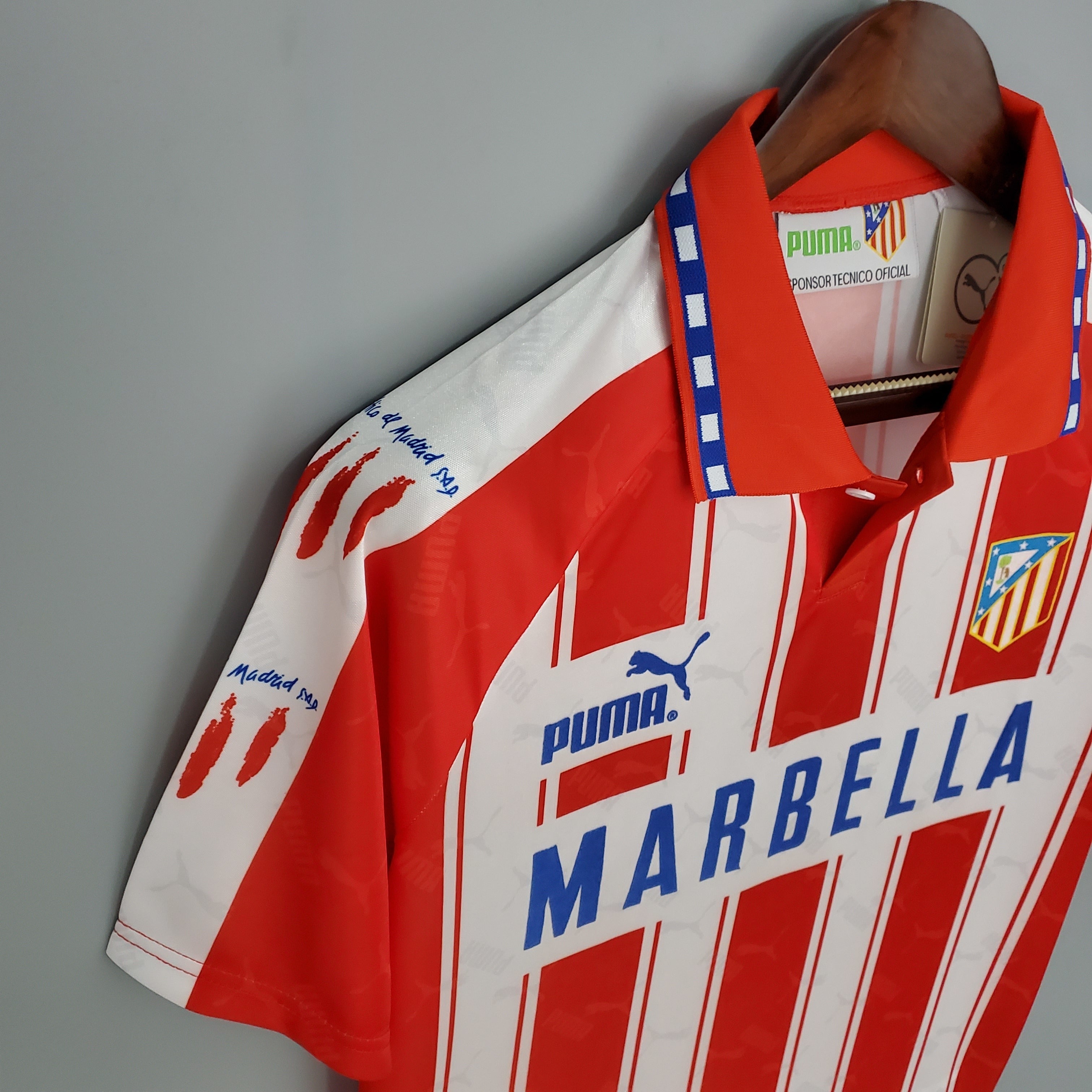 1990s Atletico Madrid Retro Football Shirt | Red White Home