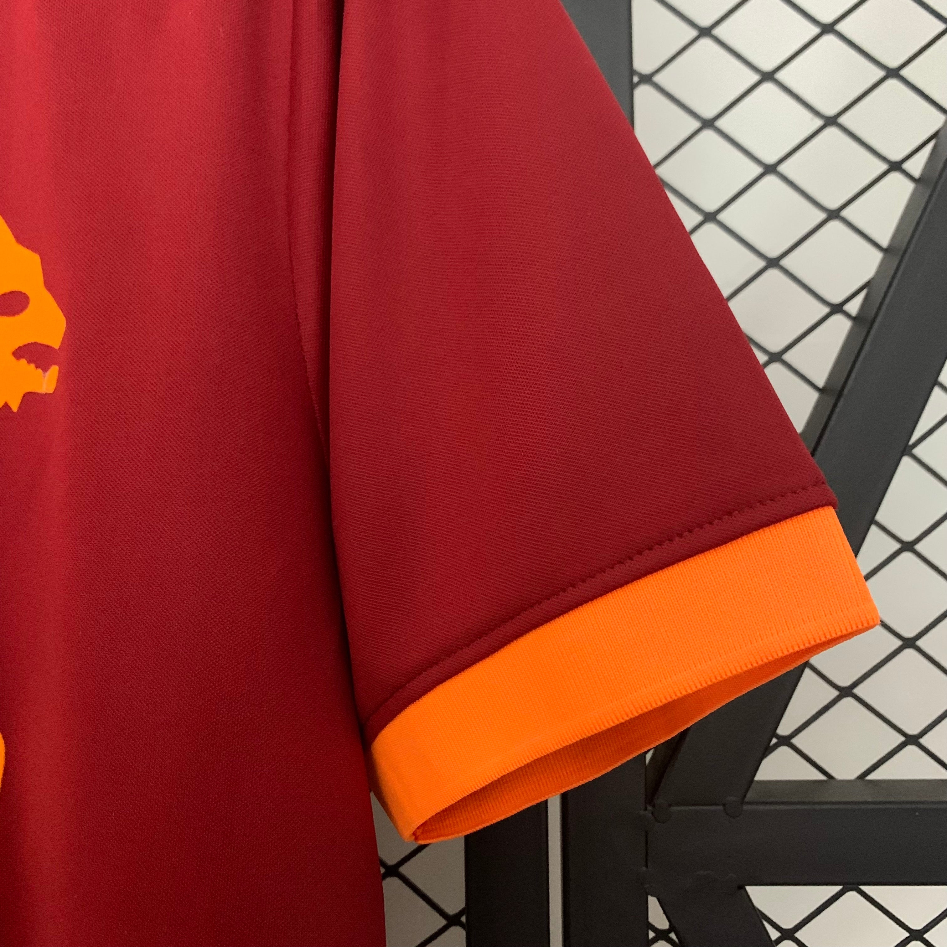 1980s Roma Retro Football Shirt | Maroon Orange Home