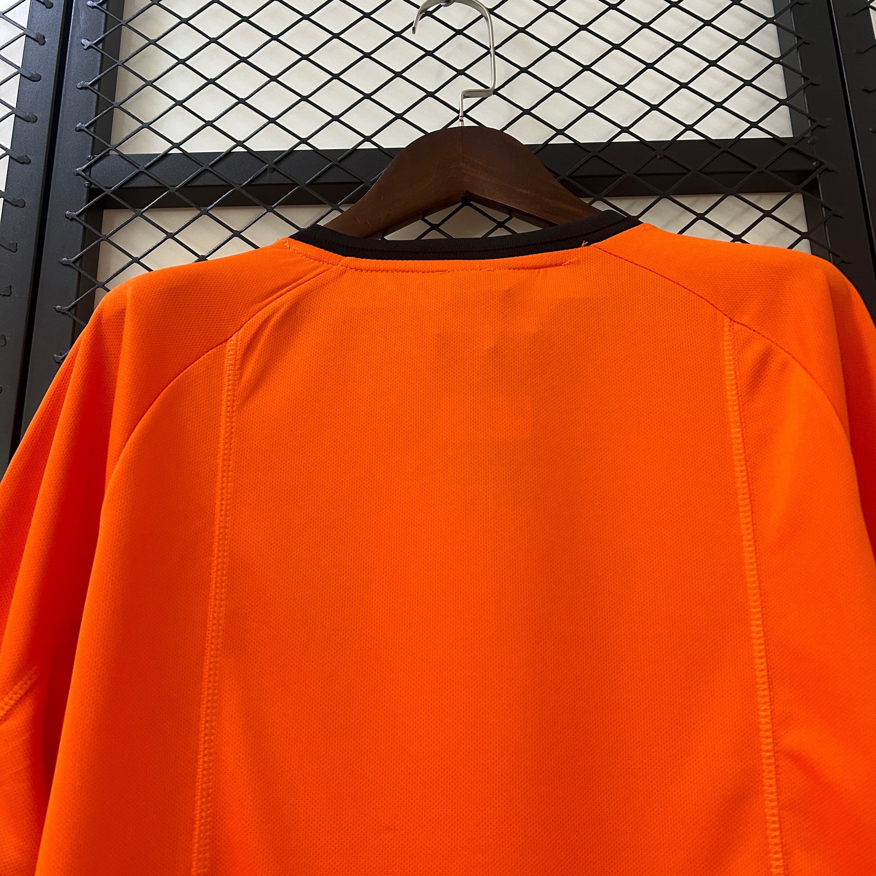 2000s Netherlands Retro Football Shirt | Orange Black Home