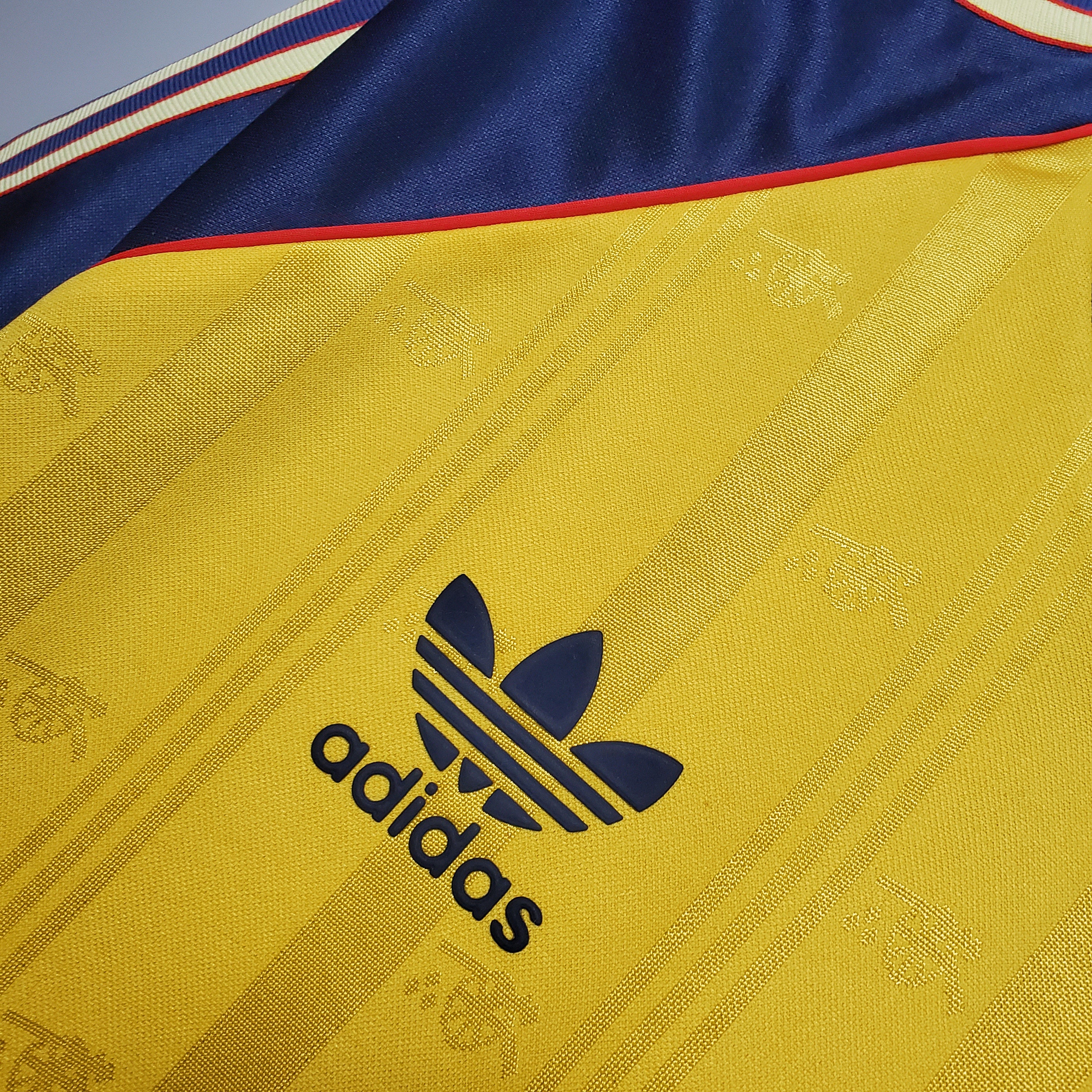 1980s Arsenal Retro Football Shirt | Yellow Navy Home