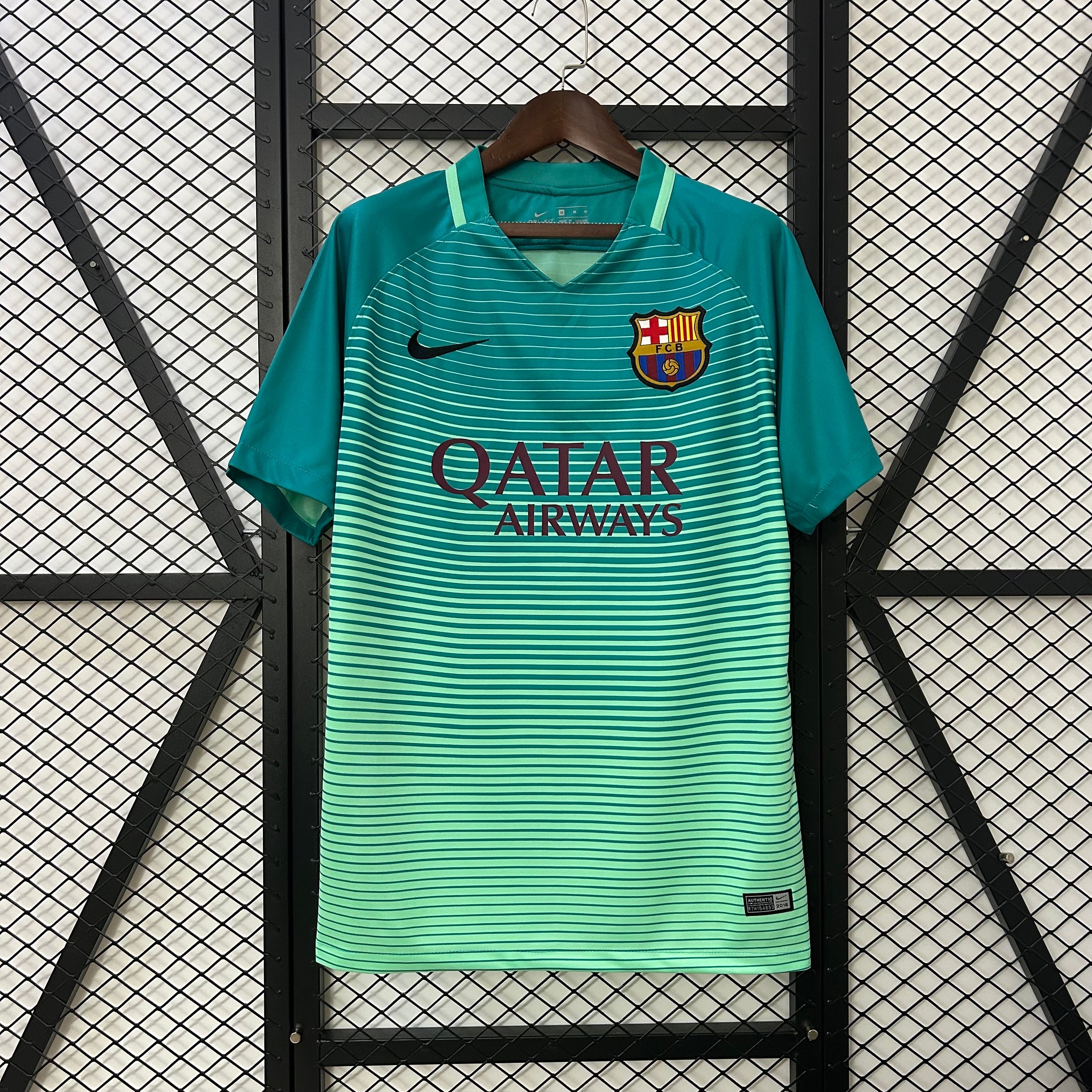 2010s Barcelona Retro Football Shirt | Teal Mint Home