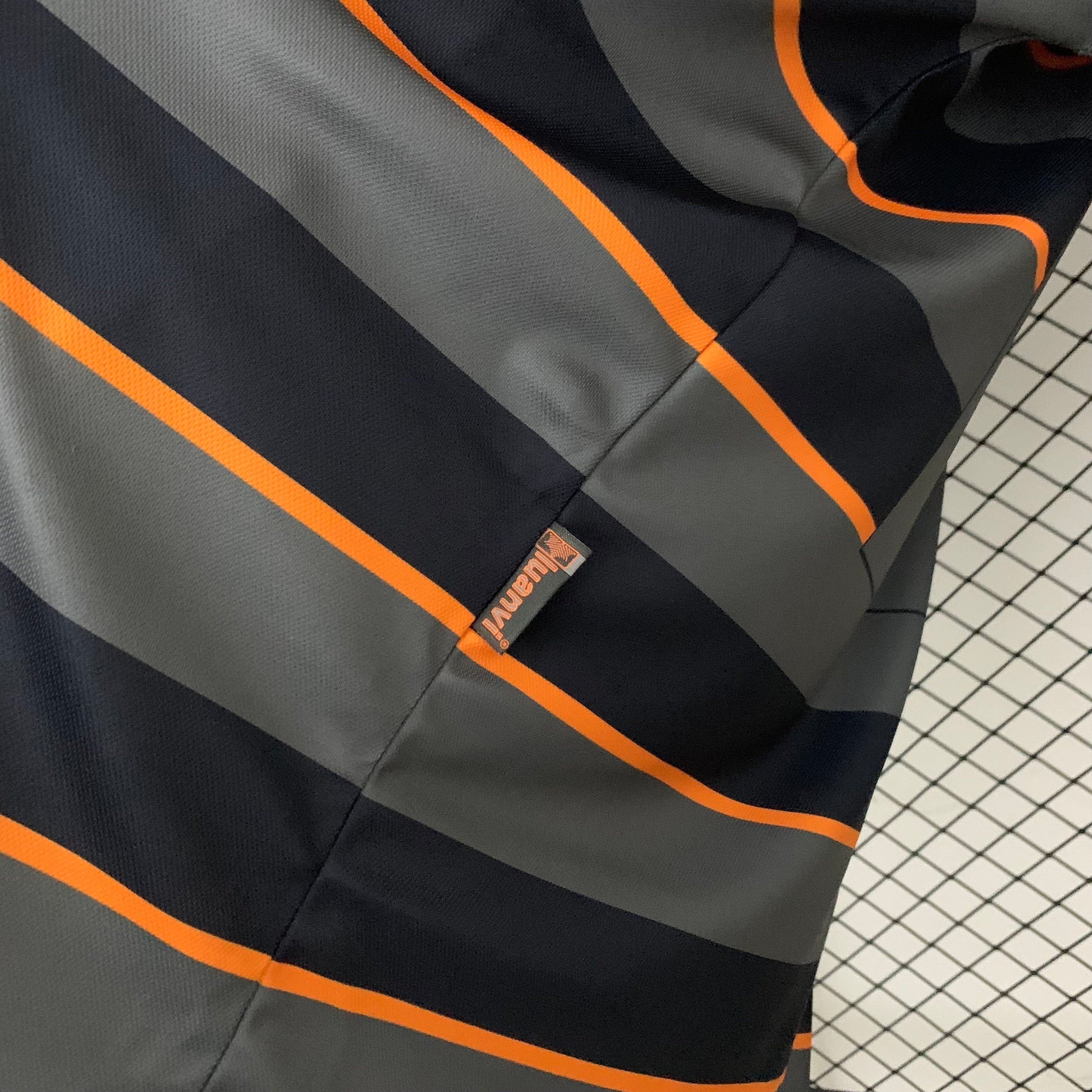 1990s Valencia Retro Football Shirt | Black Orange Home