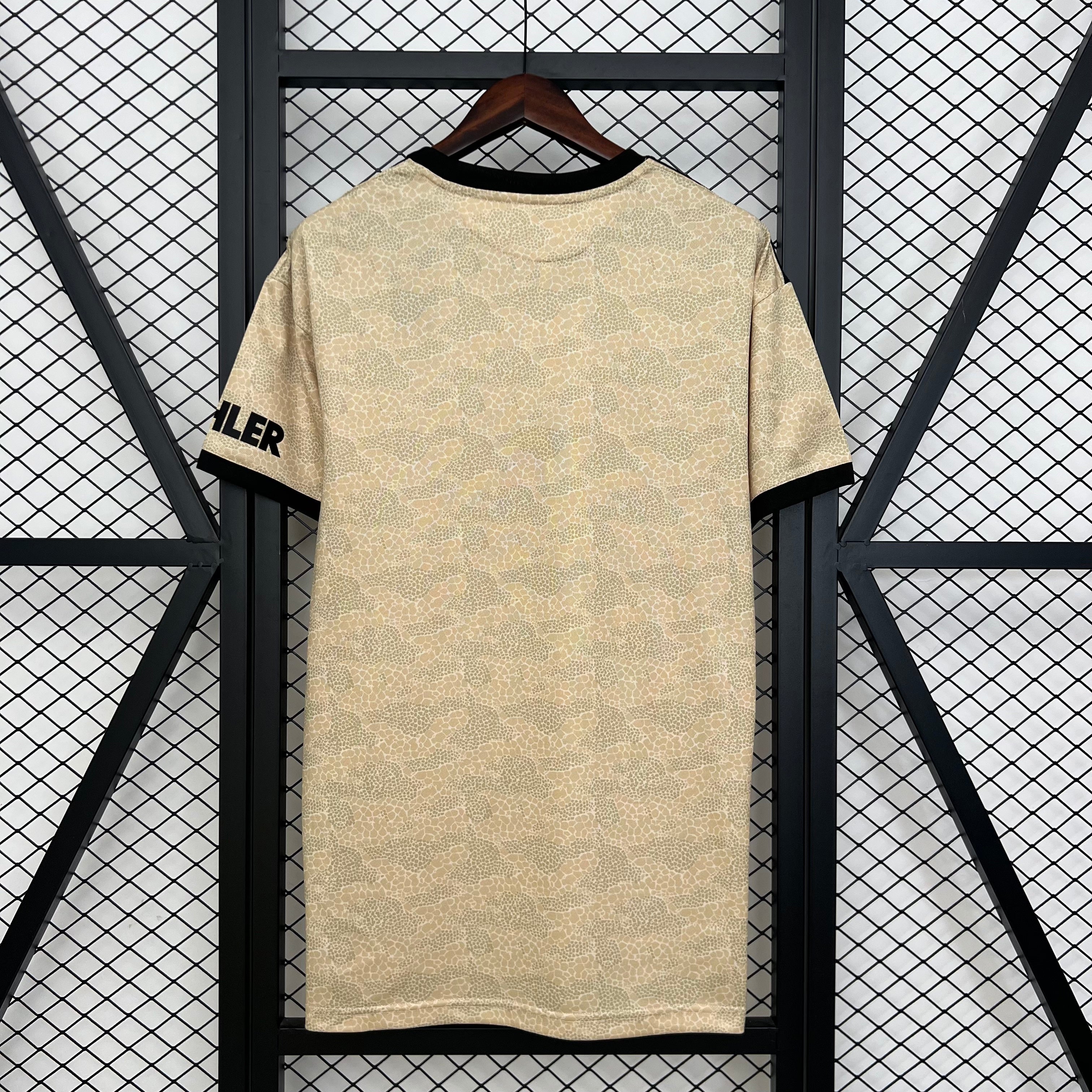 2020s Manchester United Retro Football Shirt | Beige Black Home