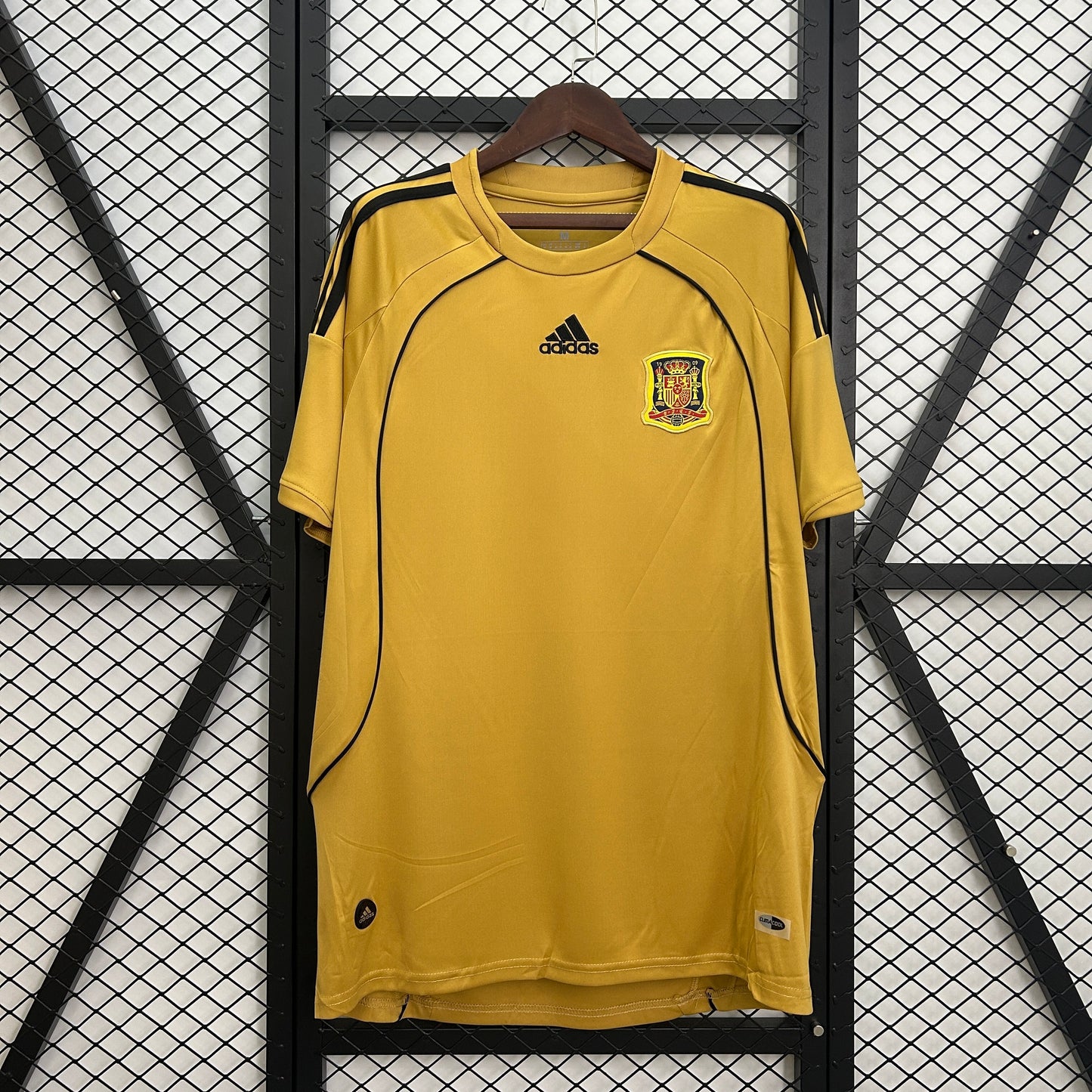 2000s Spain Retro Football Shirt | Yellow Black Home