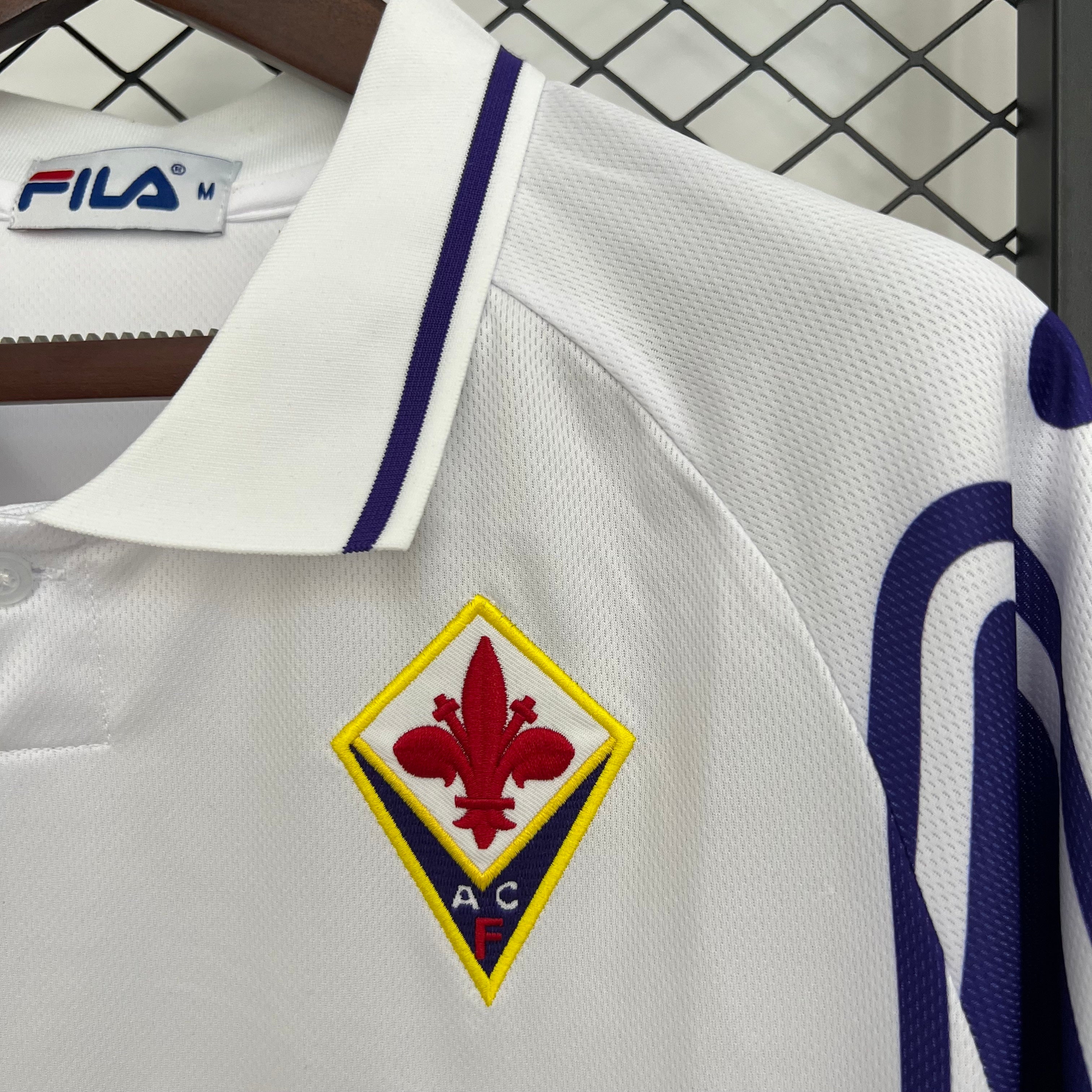 1990s Fiorentina Retro Football Shirt | White Purple Home
