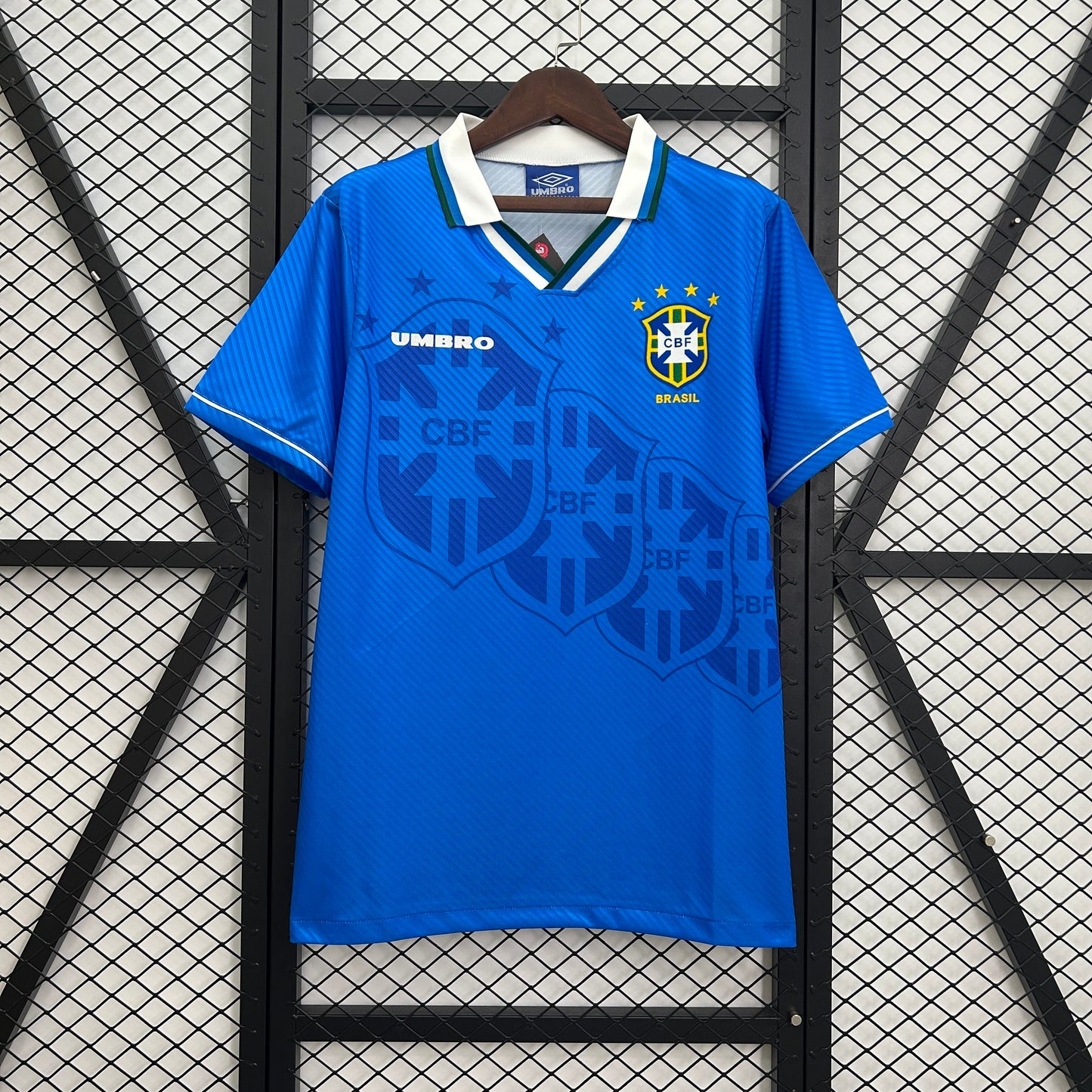 1990s Brazil Retro Football Shirt | Blue White Home