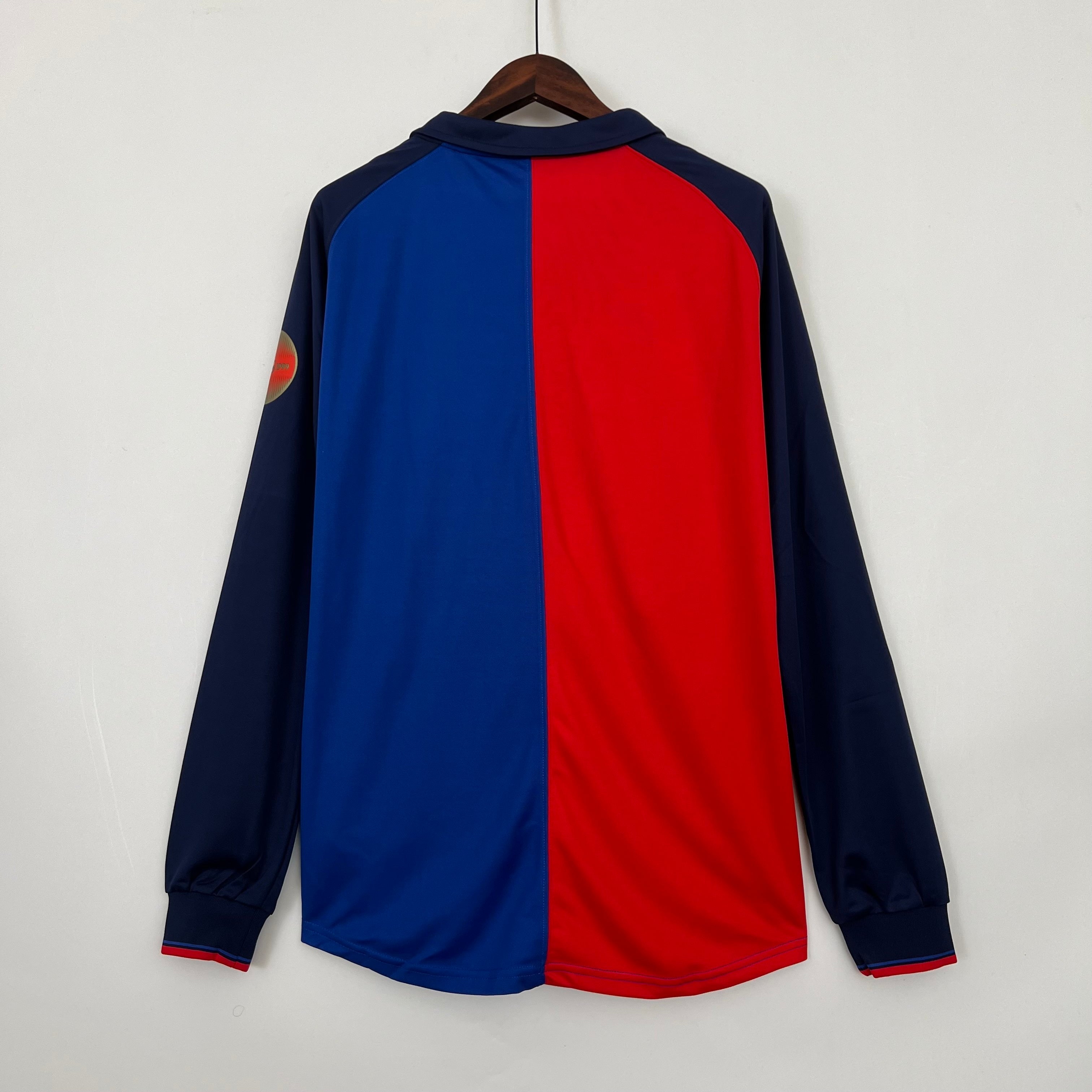 1990s Barcelona Retro Football Shirt | Red Blue Third