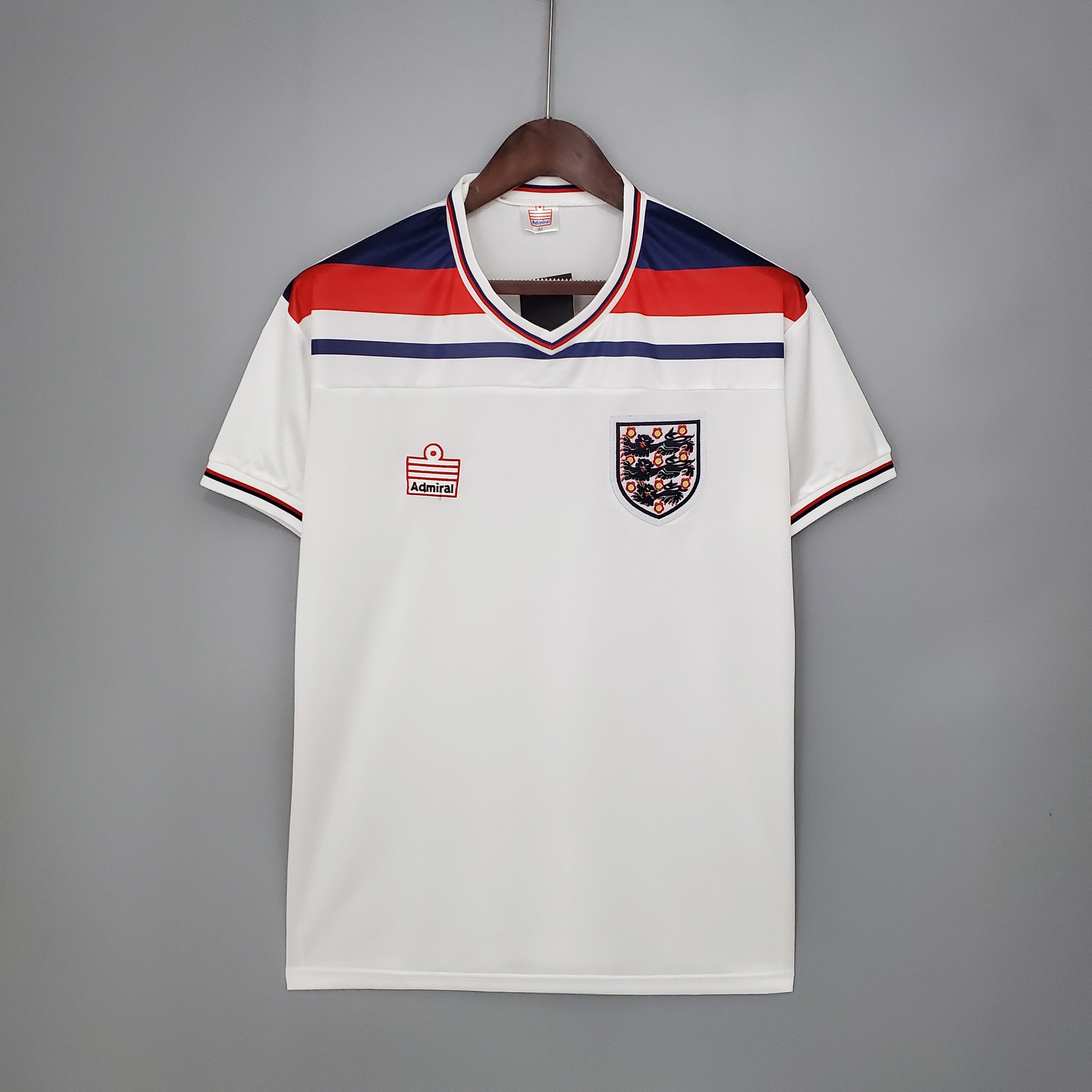 1980s England Retro Football Shirt | White Red Home